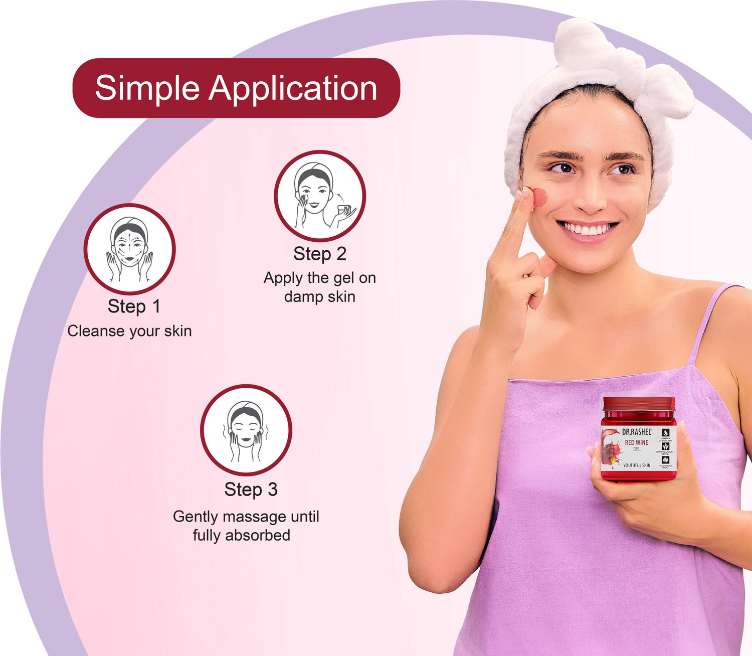 Image of DR.RASHEL Red Wine Gel for Face & Body | Deep Nourishment, Renewal & Skin Rejuvenation
