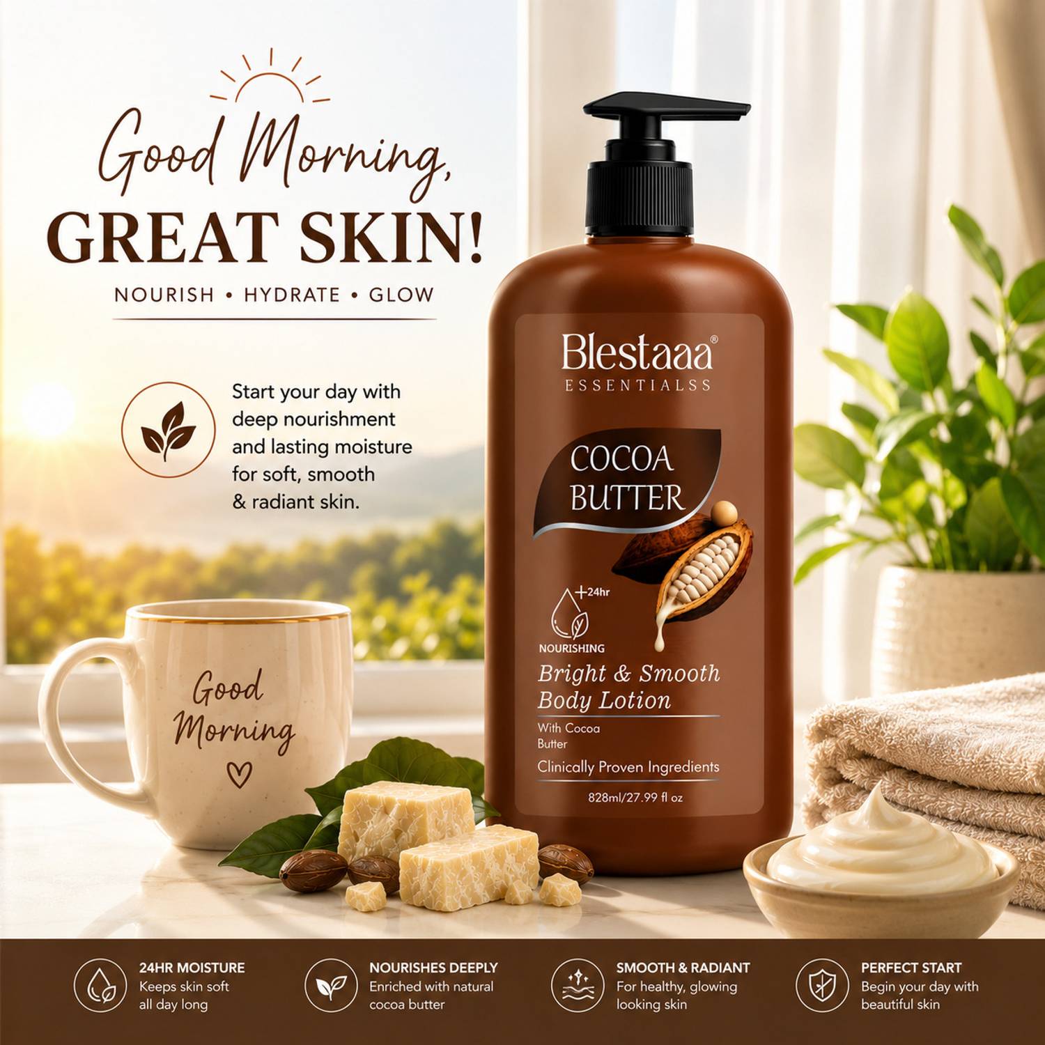 blestaaa essentialss Cocoa Butter Body Lotion for Deep Moisture & - Image 5