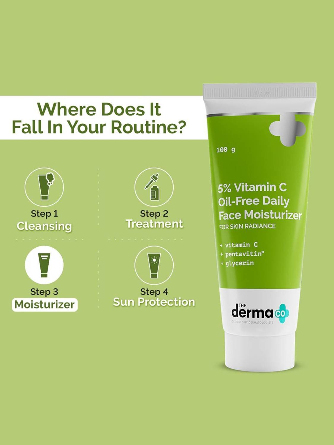 The Derma Co 5% Vitamin C Oil-Free Face Moisturizer 100g - Image 3