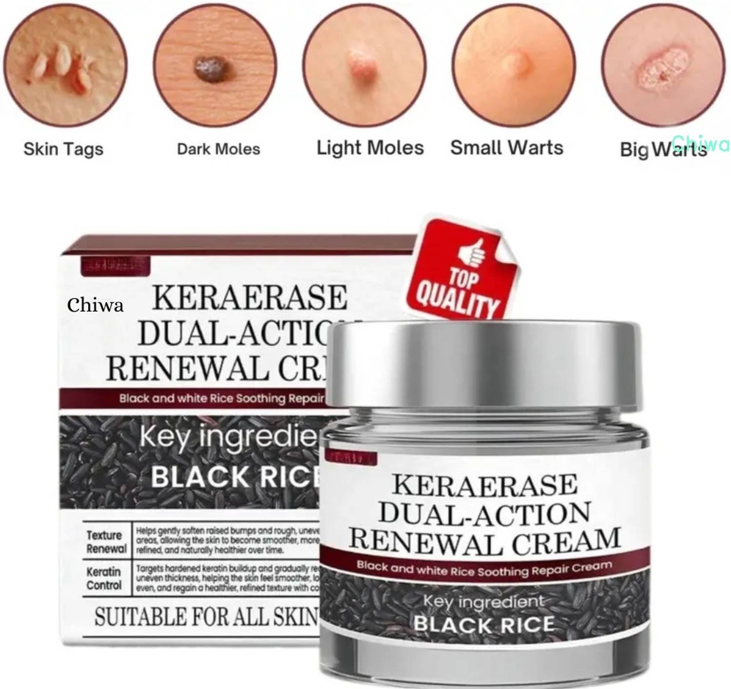 CHIWA Keraerase Dual Action Renewal Cream | For Refined Daily