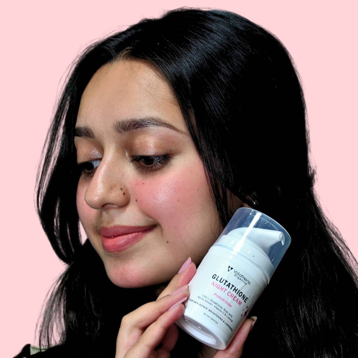 Volamena Glutathione Night Cream | Pinkish Glow | Skin Whitening Cream For Women & Men - Price in India, Buy Volamena Glutathione Night Cream | Pinkish Glow
