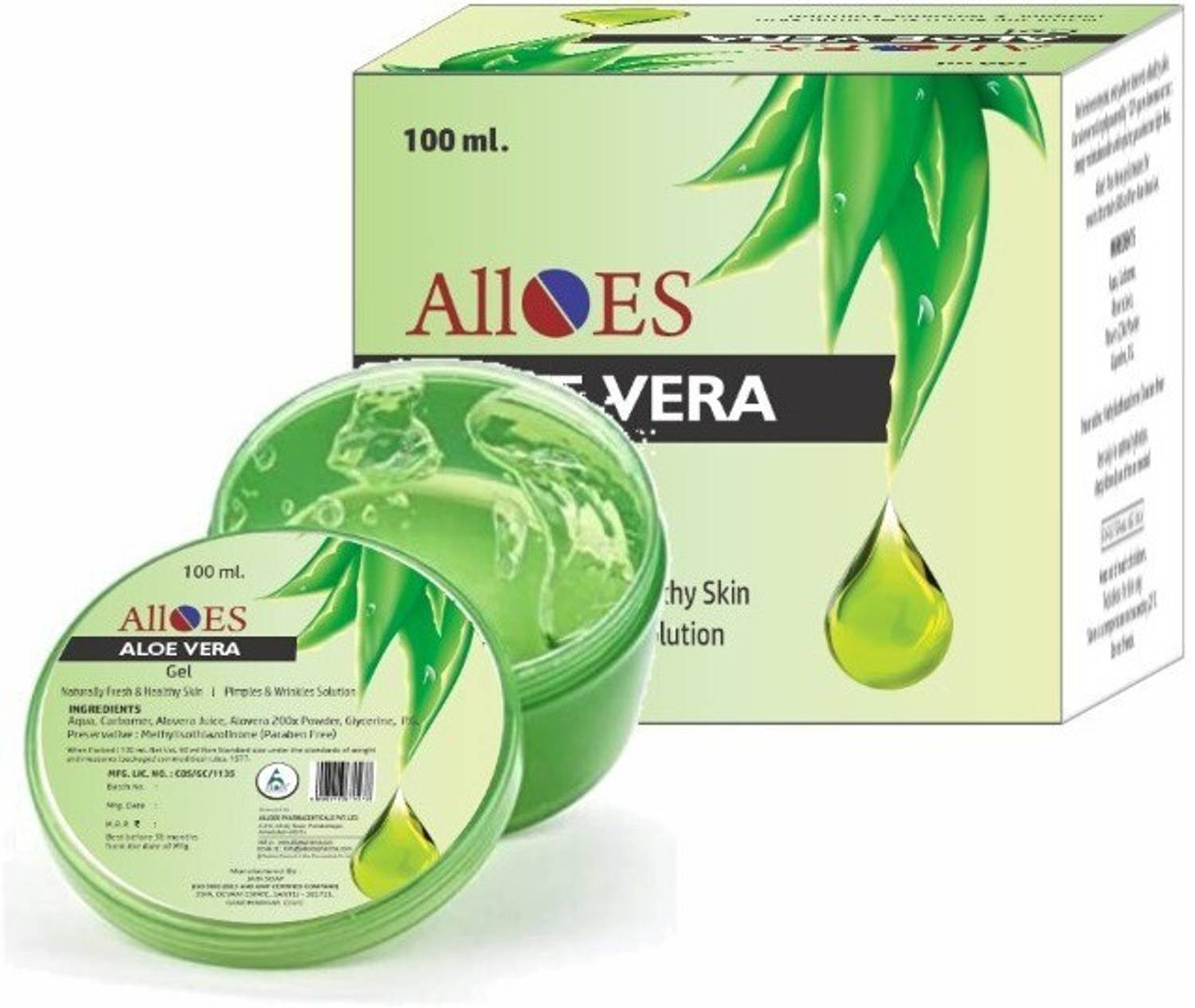 Alloes Pharmaceuticals Aloe Vera Moisturizing Massage Gel - 100 ml
