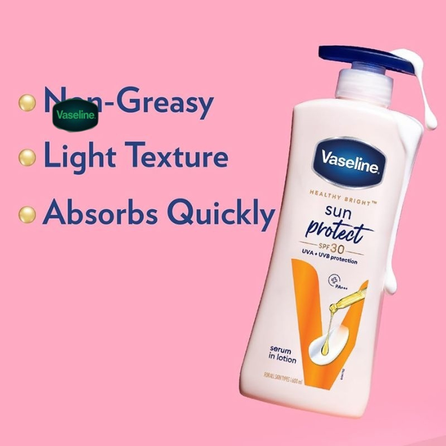 Image of Vaseline Sun + Pollution Protection SPF 30 Body Lotion for Softening
