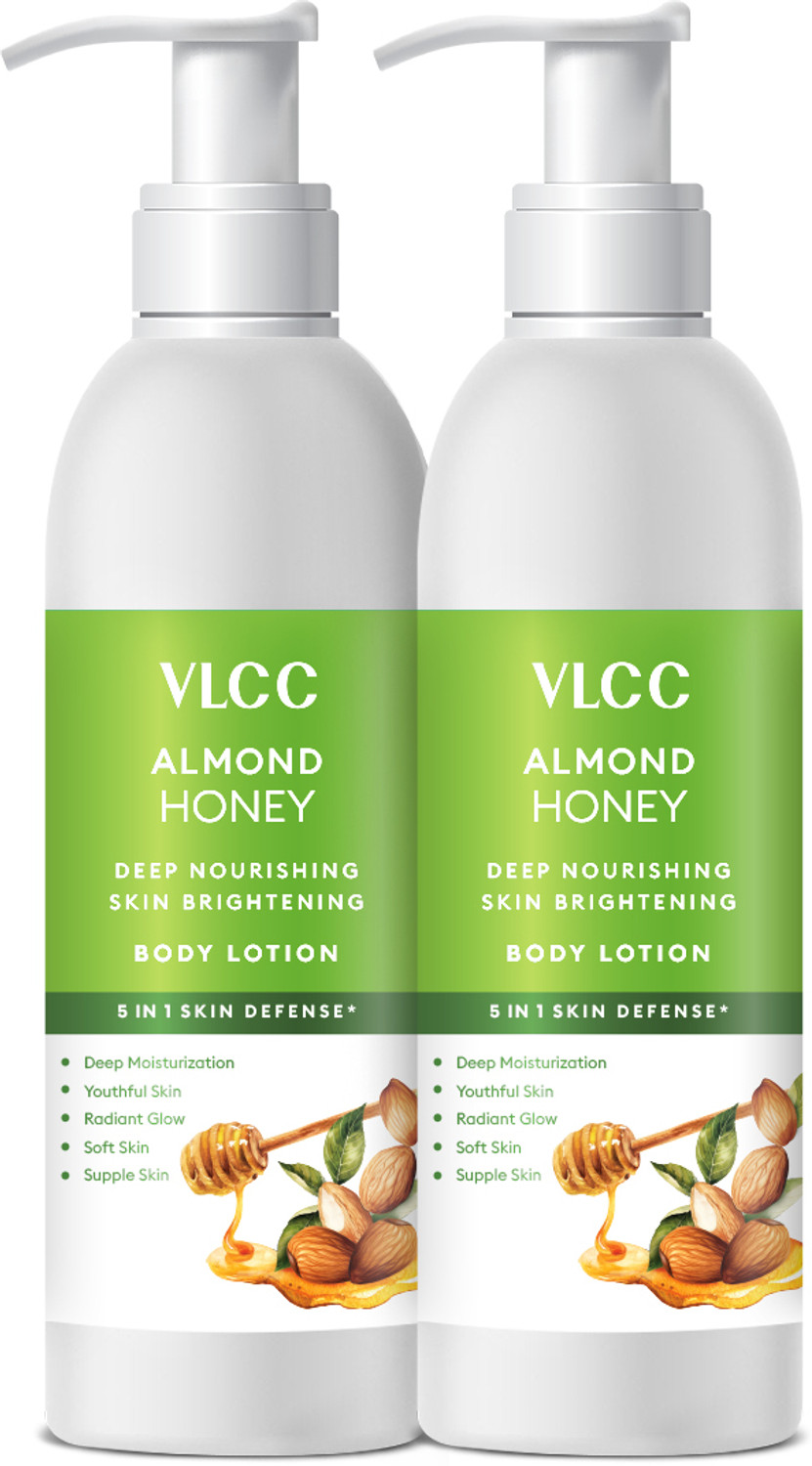 Image of VLCC Almond Honey Deep Nourishing & Skin Brightening Body Lotion 2x350ml Pack of 2