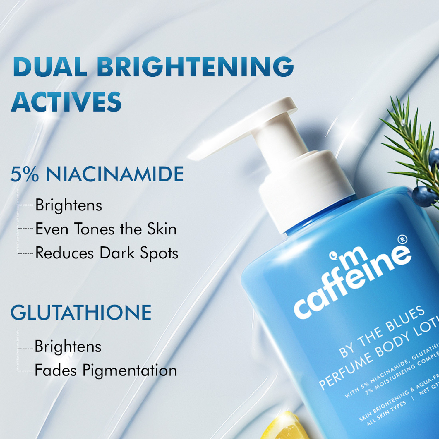 Image of mCaffeine By The Blues Perfume Body Lotion (Pack of 2)| Aquatic-Woody Fragrance