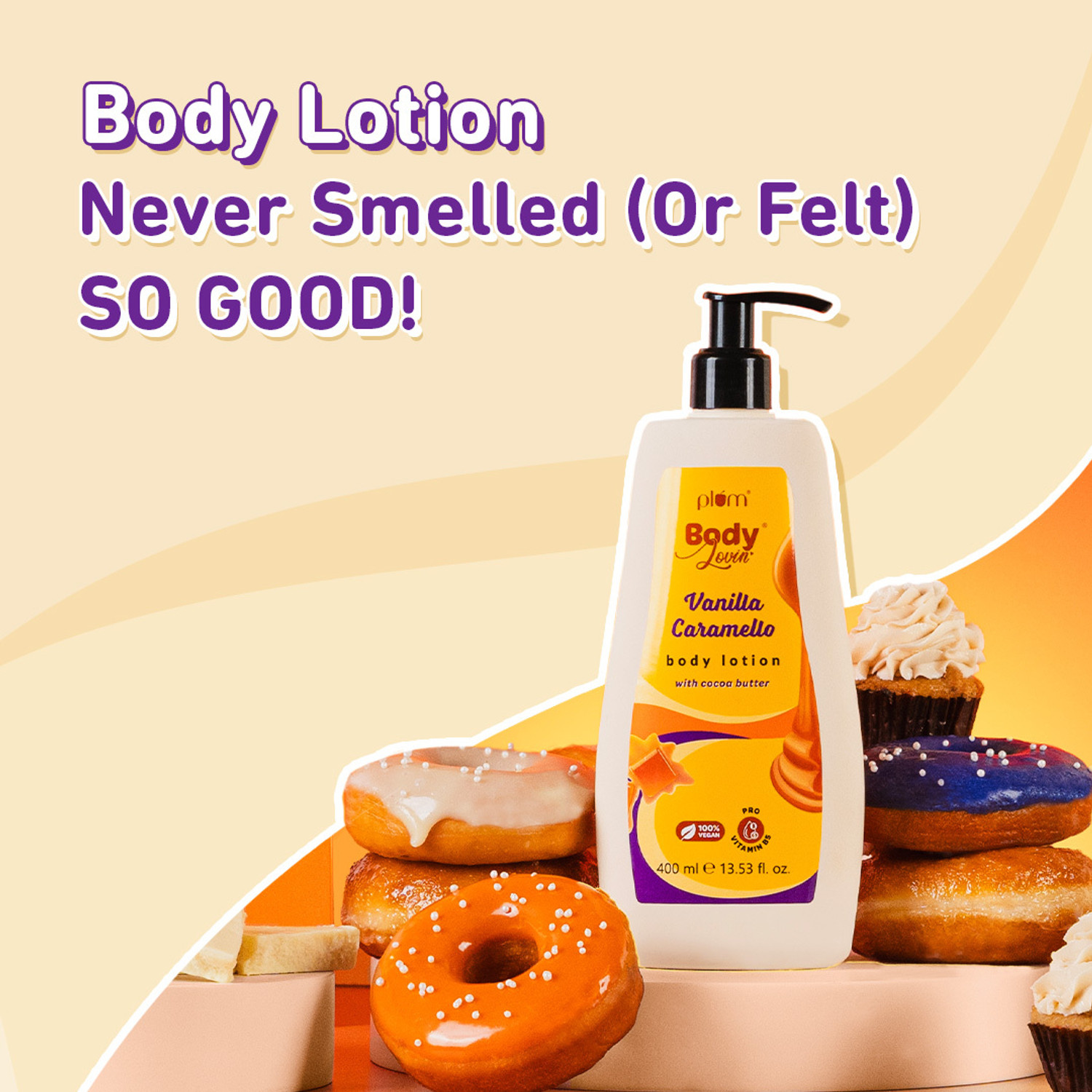 Image of Plum BodyLovin' Intensely Moisturising & Lightweight Body Lotion Duo | Hazelnut & Vanilla Scents 800 ML