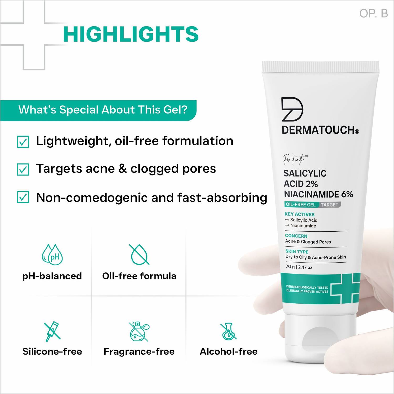 Dermatouch Salicylic Acid 2% Niacinamide 6% Anti-Acne Gel - Image 5