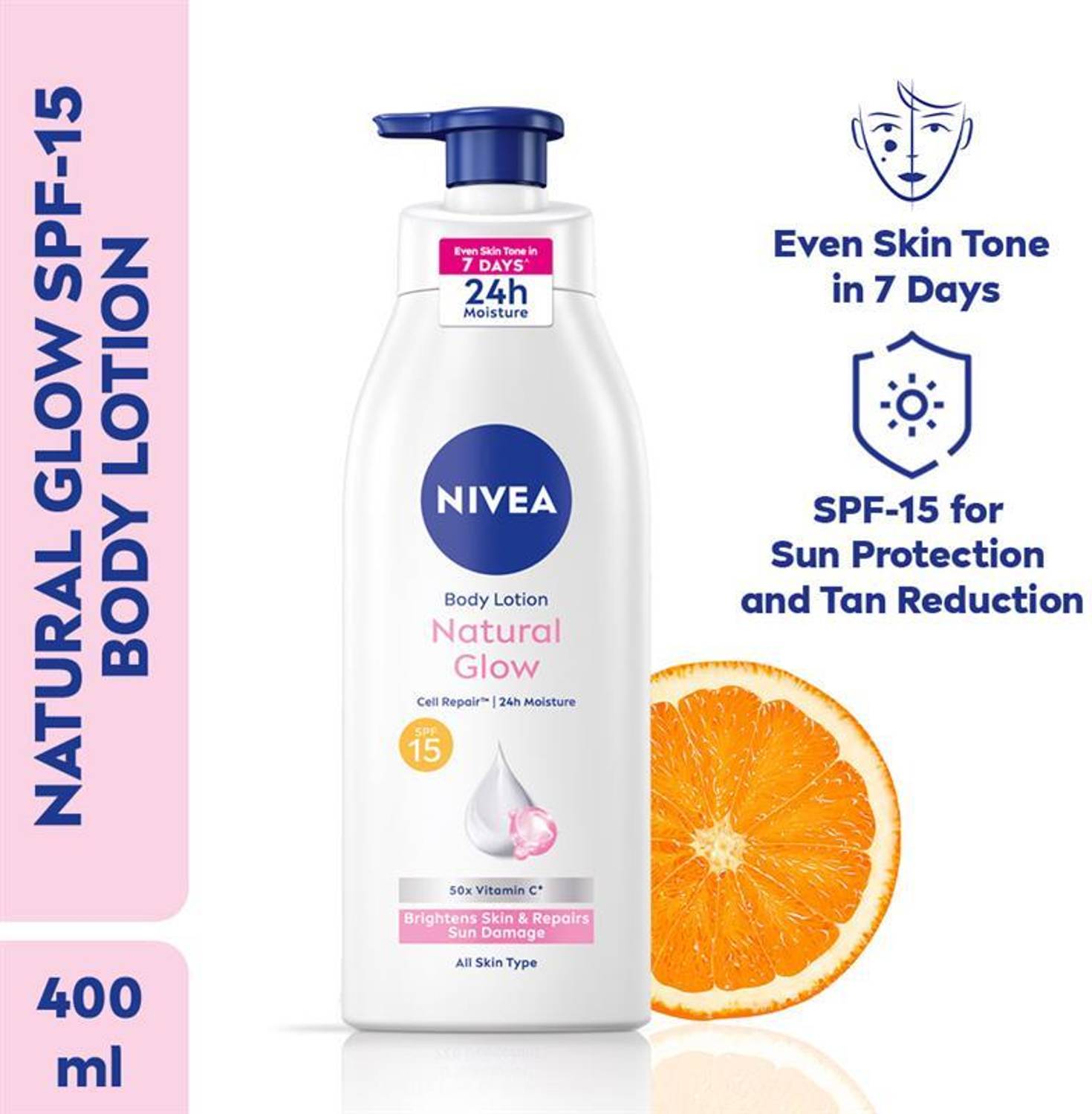 NIVEA Natural Glow Vitamin C Body Lotion SPF 15 50x