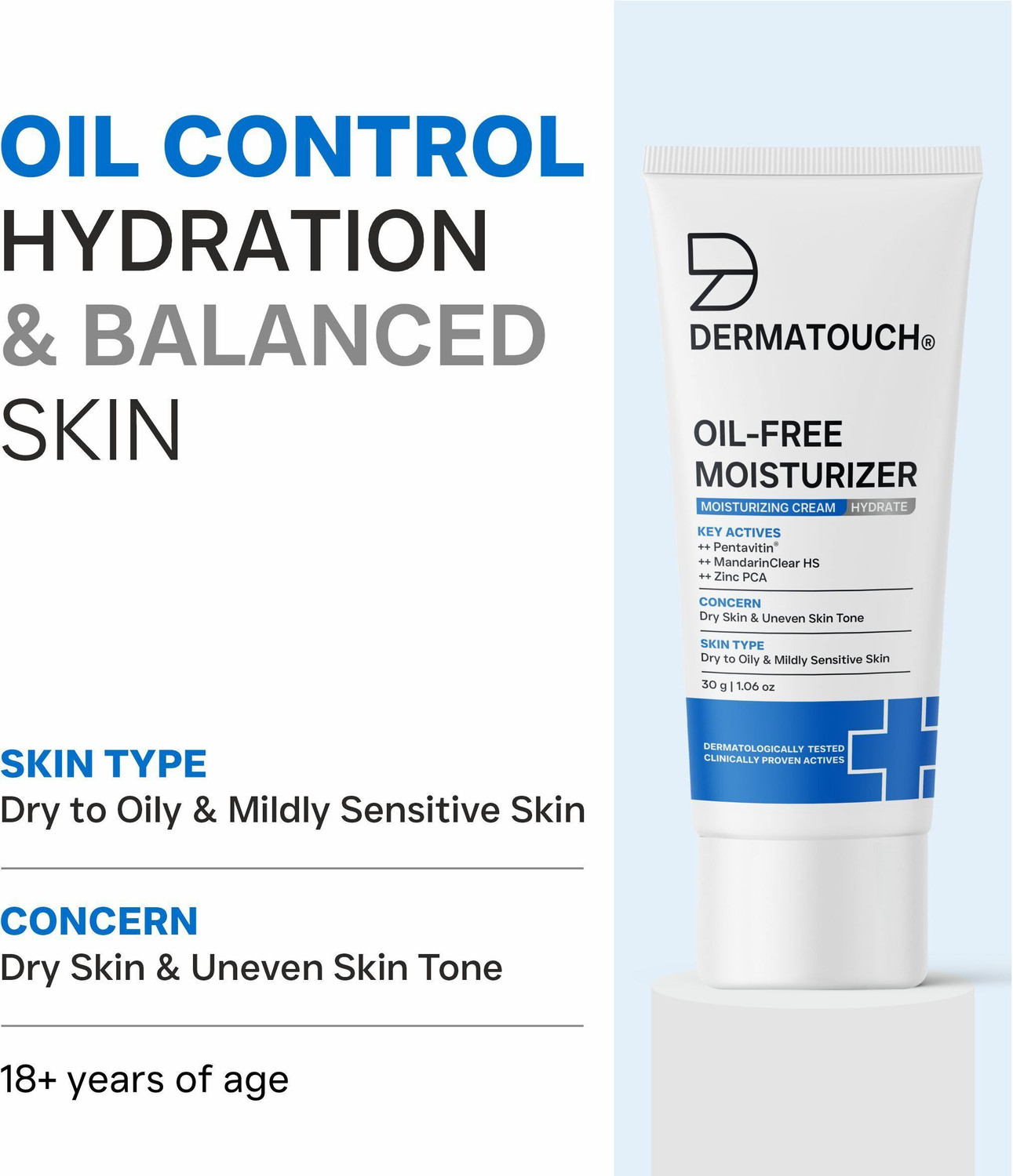 Image of Dermatouch Oil-Free Moisturiser Lightweight Hydration | Non-Greasy Daily Moisture Care |