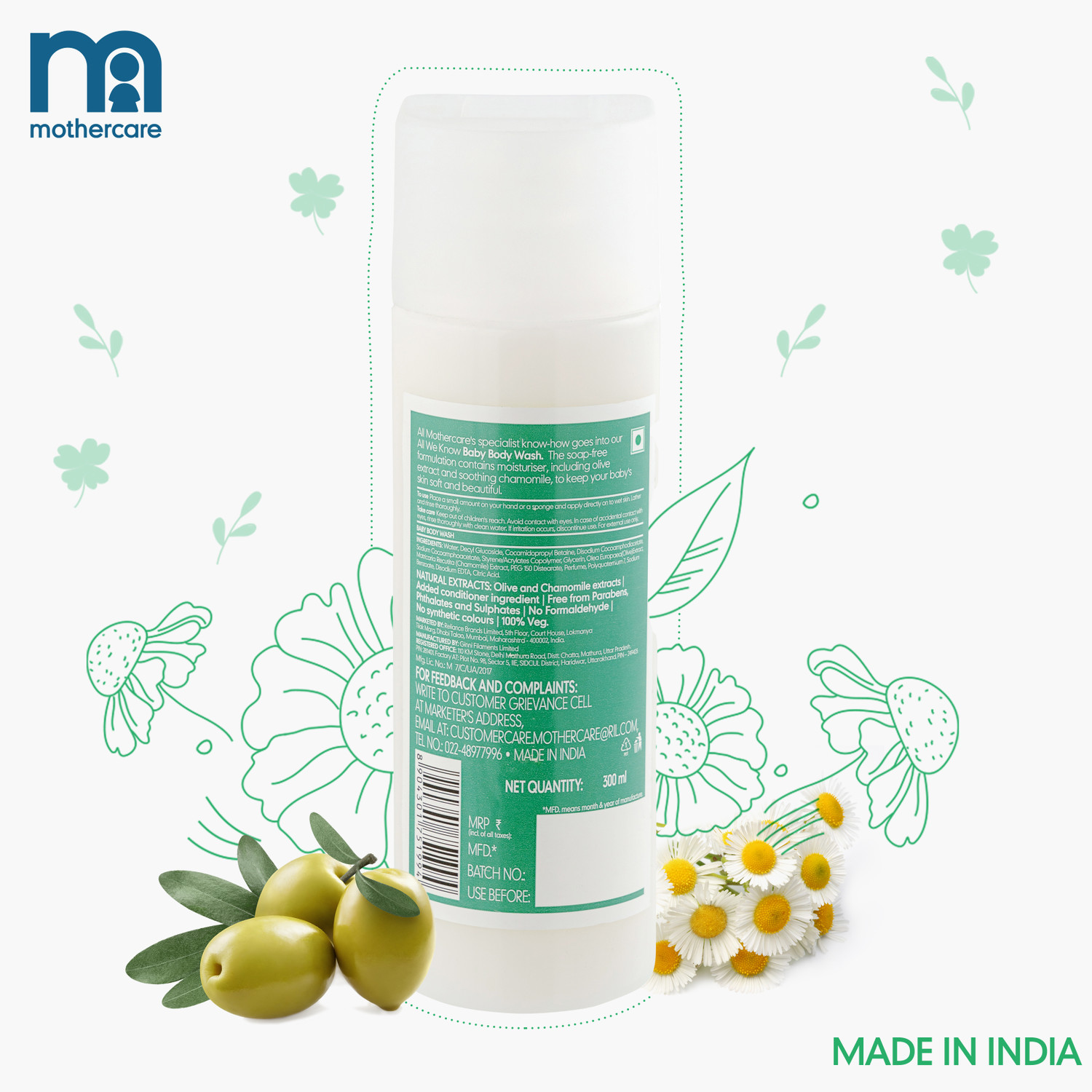 Image of Mothercare All We Know Baby Body Wash | Gentle On Delicate Skin with Tear-Free Formula (300 ml)