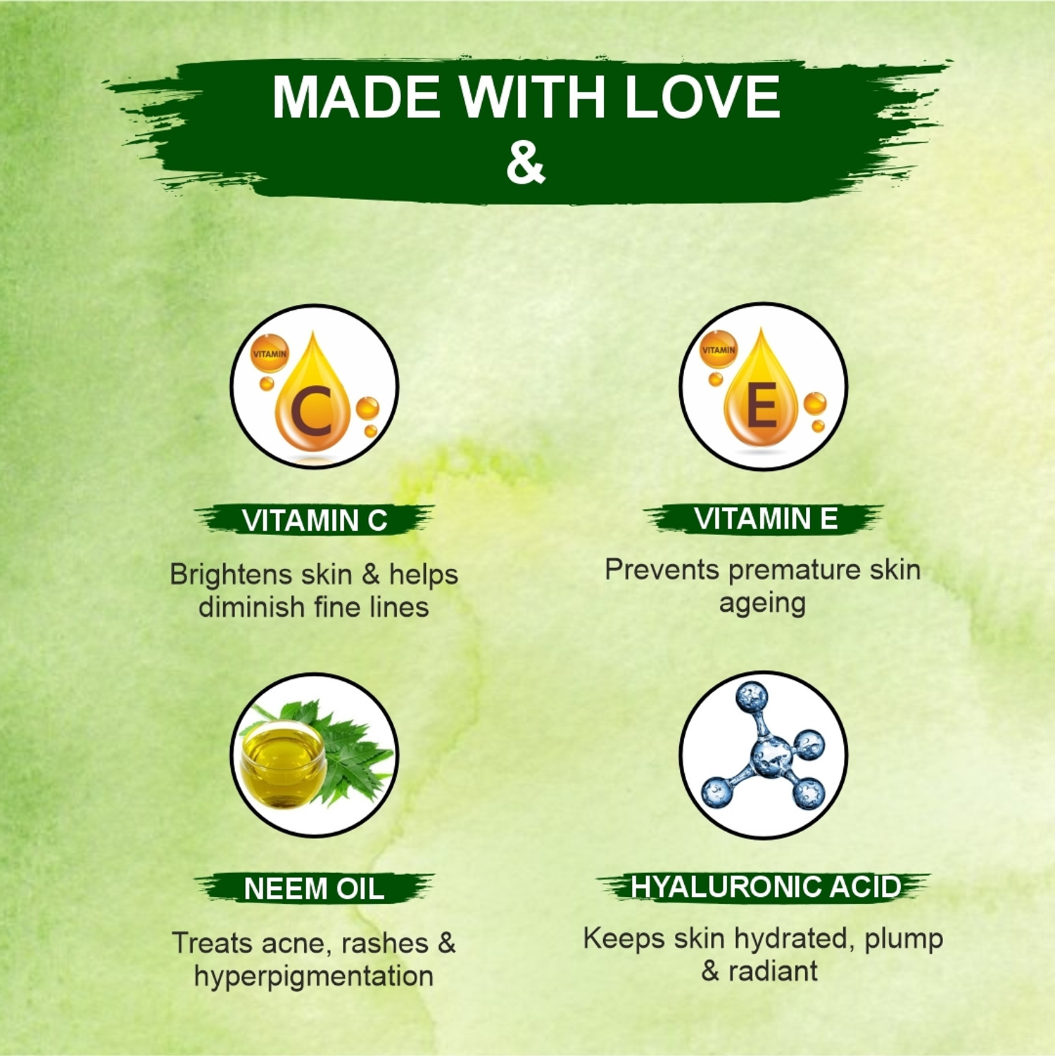 Image of NIMBARKA Neem Oil & Hyaluronic Acid, Vitamin C & E Face Serum 30ml (Pack Of 2)