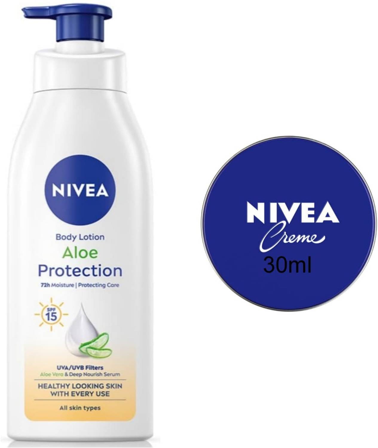 NIVEA Cream 30ml & Aloe Protection Body Lotion 400ml (Pack of 2) - Price in  India, Buy NIVEA Cream 30ml & Aloe Protection Body Lotion 400ml (Pack of 2)  Online In India,