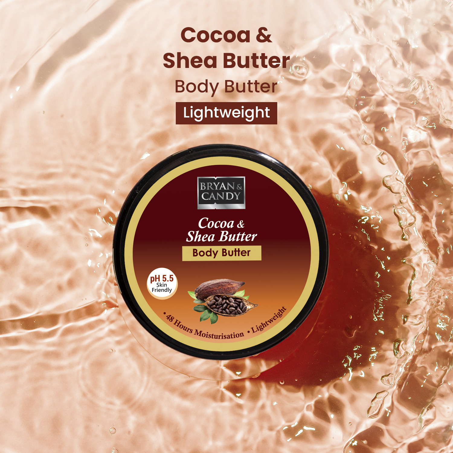 Image of Bryan & Candy Cocoa Shea Body Butter |Ph5.5 Skin Friendly | 72hrs Moisturization | 100% Vegan