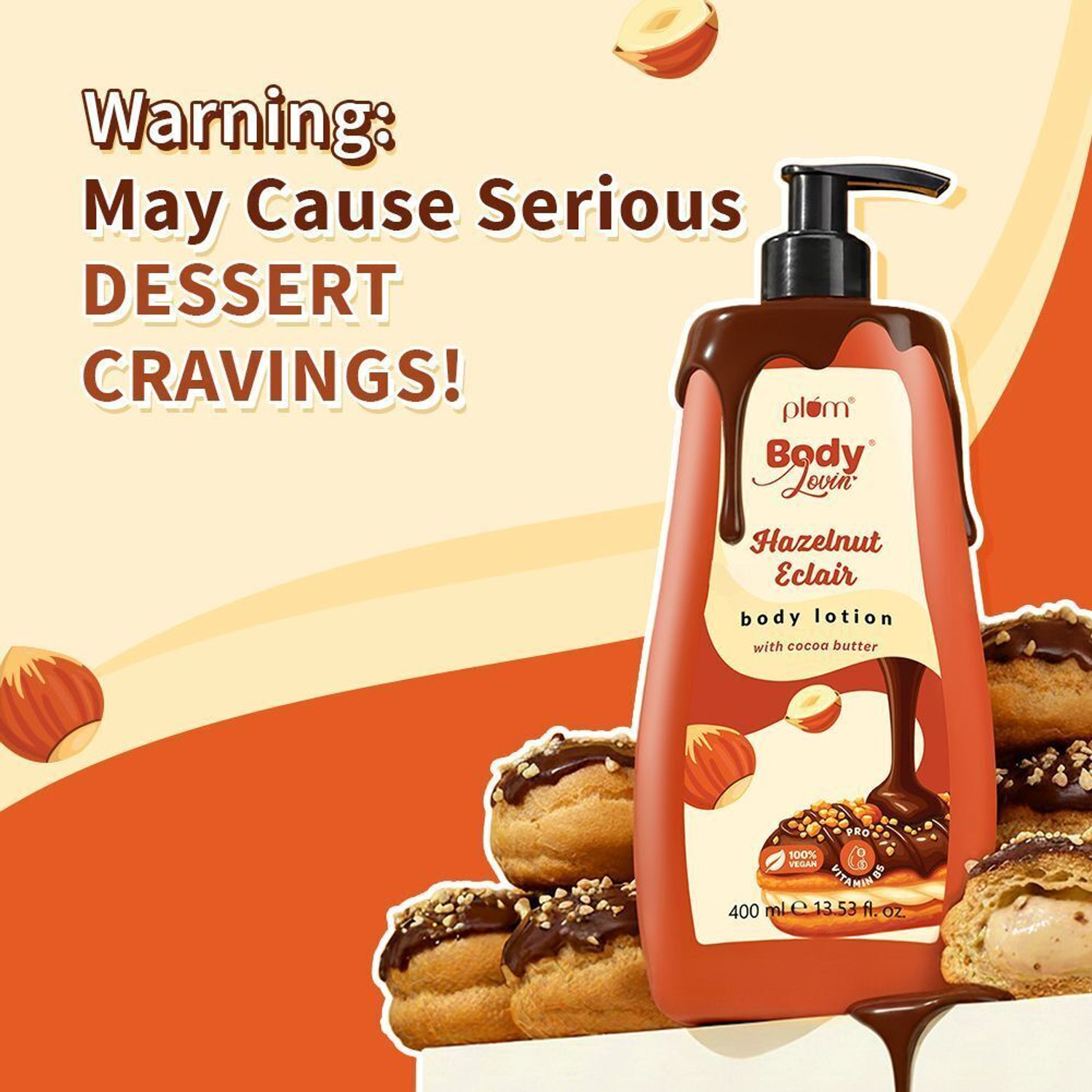 Image of Plum Hazelnut Eclair Body Lotion | Cocoa Butter & Vitamin B5 for Deep Moisturization