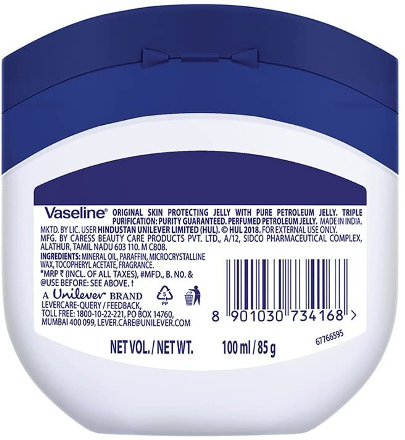 Image of Vaseline Original Skin Protecting Jelly, with Multivitamins 100 ml