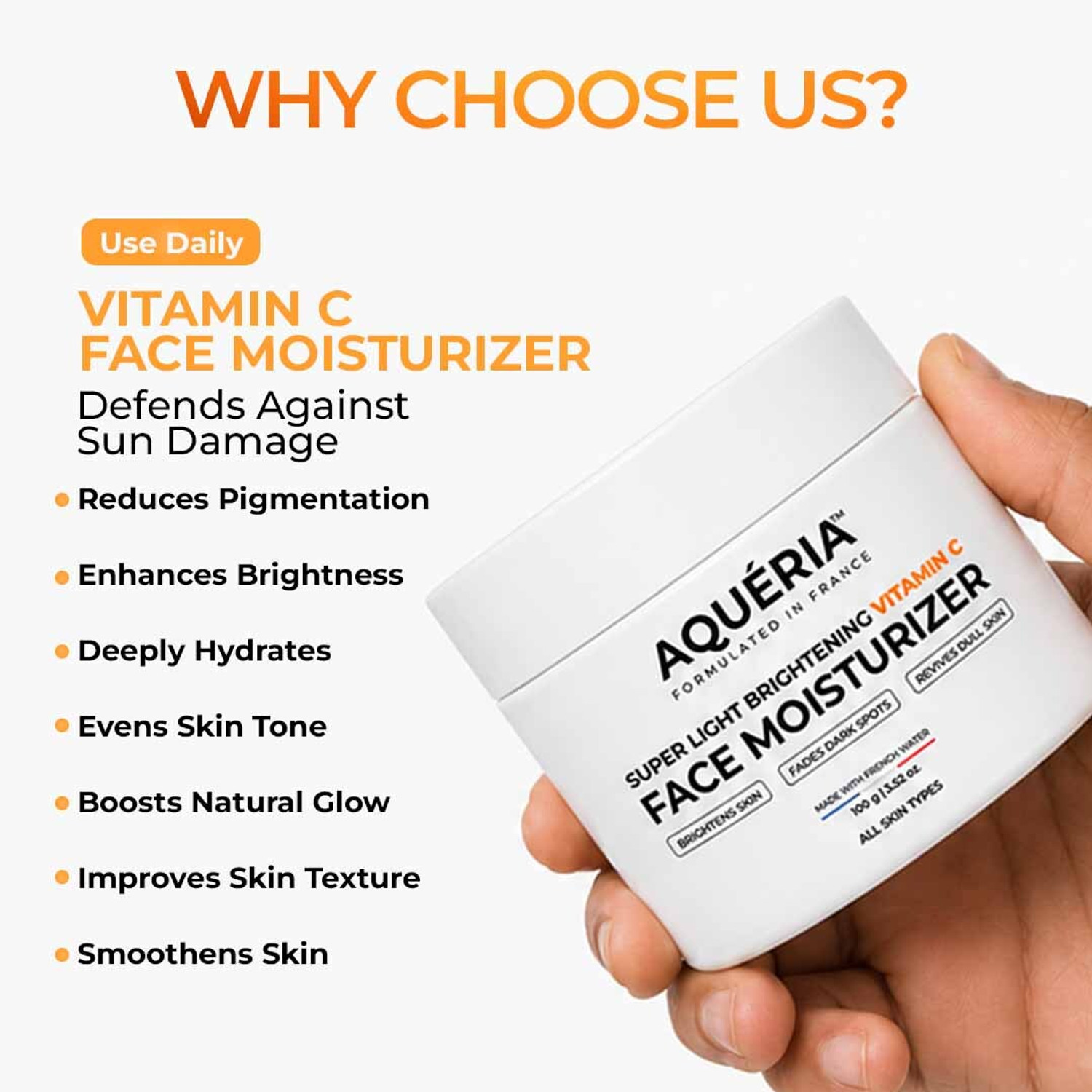 Image of Aqueria Super Light Brightening Vitamin C Face Moisturizer With Hyaluronic Acid