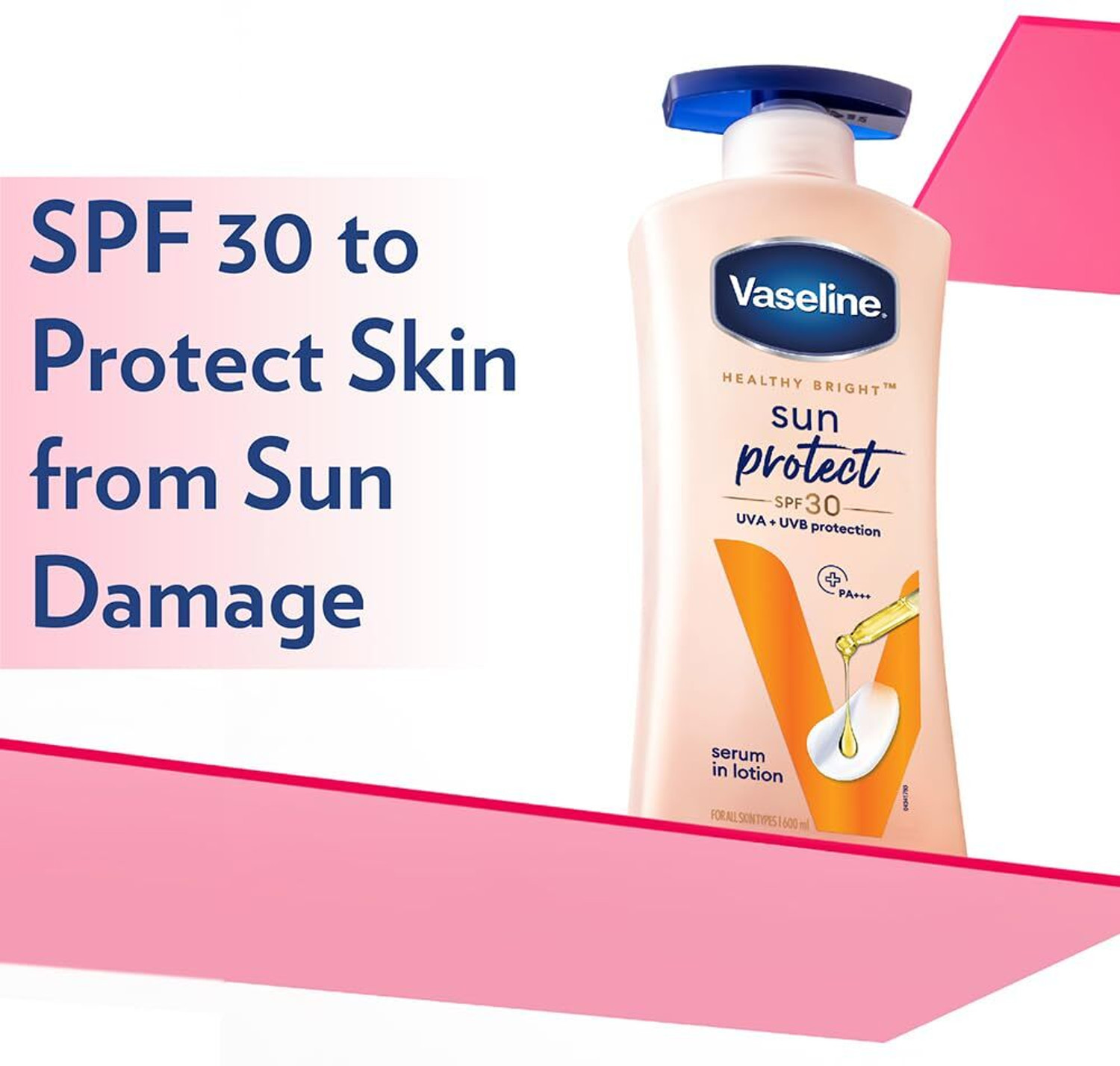 Image of Vaseline Sun Protect SPF 30 Body Lotion Reduces Tan Lines, UVA + UVB PA+++ Sun Protection
