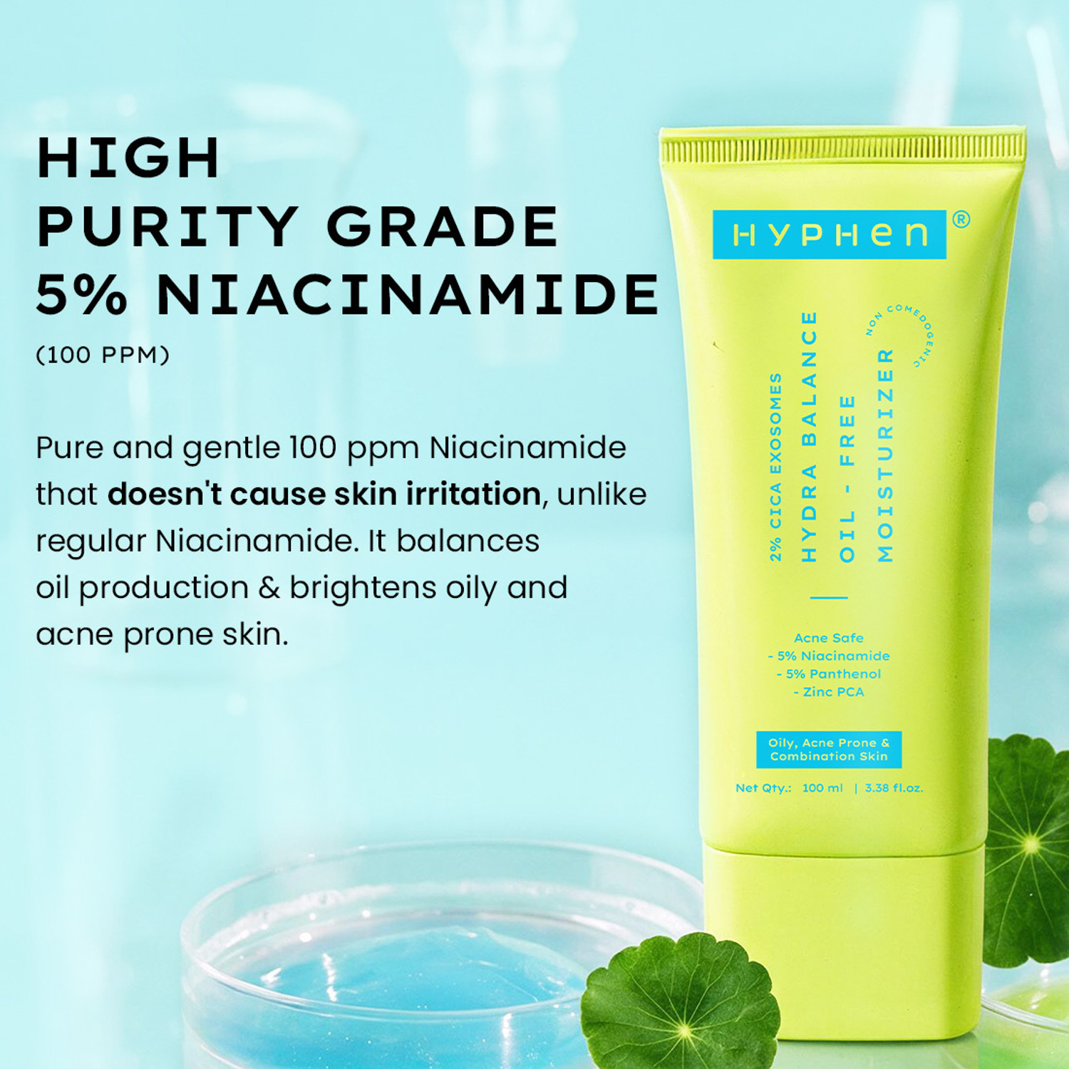 Image of HYPHEN 2% Cica Oil-free Moisturizer With 5% Niacinamide| For Acne-prone, Oily, Dry Skin