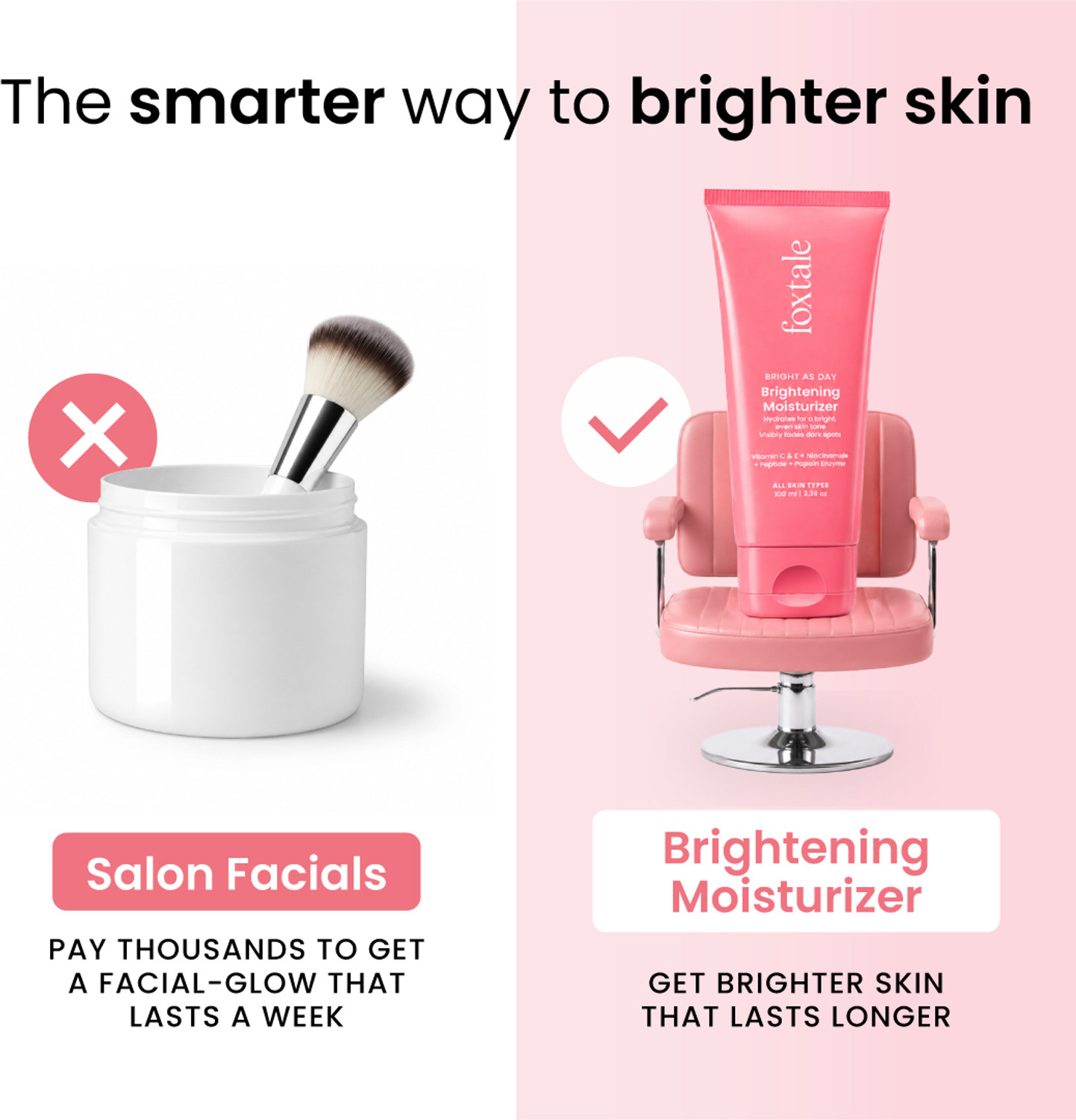 Image of Foxtale Brightening Moisturiser with Vitamin C & Niacinamide|Brightens, Fades Dark Spots