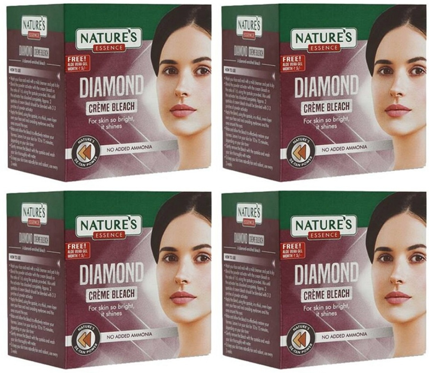 Image of Nature's Essence CREME DIAMOND BLEACH NO ADDED AMMONIA 43G EACH (PACK OF 4)