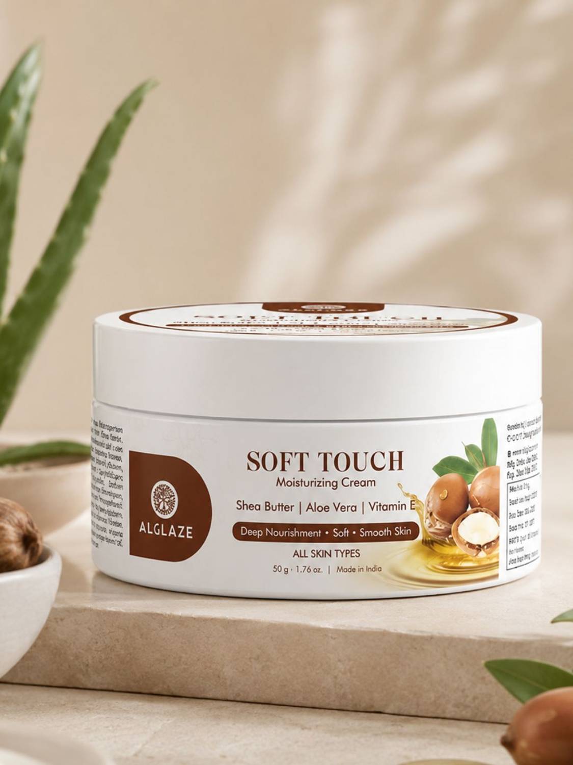 Alglaze Soft Touch Moisturizing Cream with Shea Butter, Aloe Vera & Vitamin E