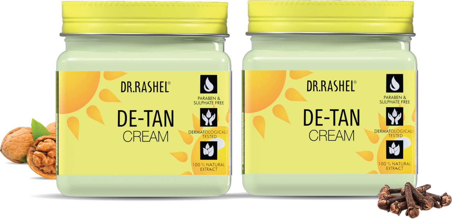 DR.RASHEL De-Tan Cream with Clove & Glycerin | Fades Tan & Restores Glow (Pack of 2)