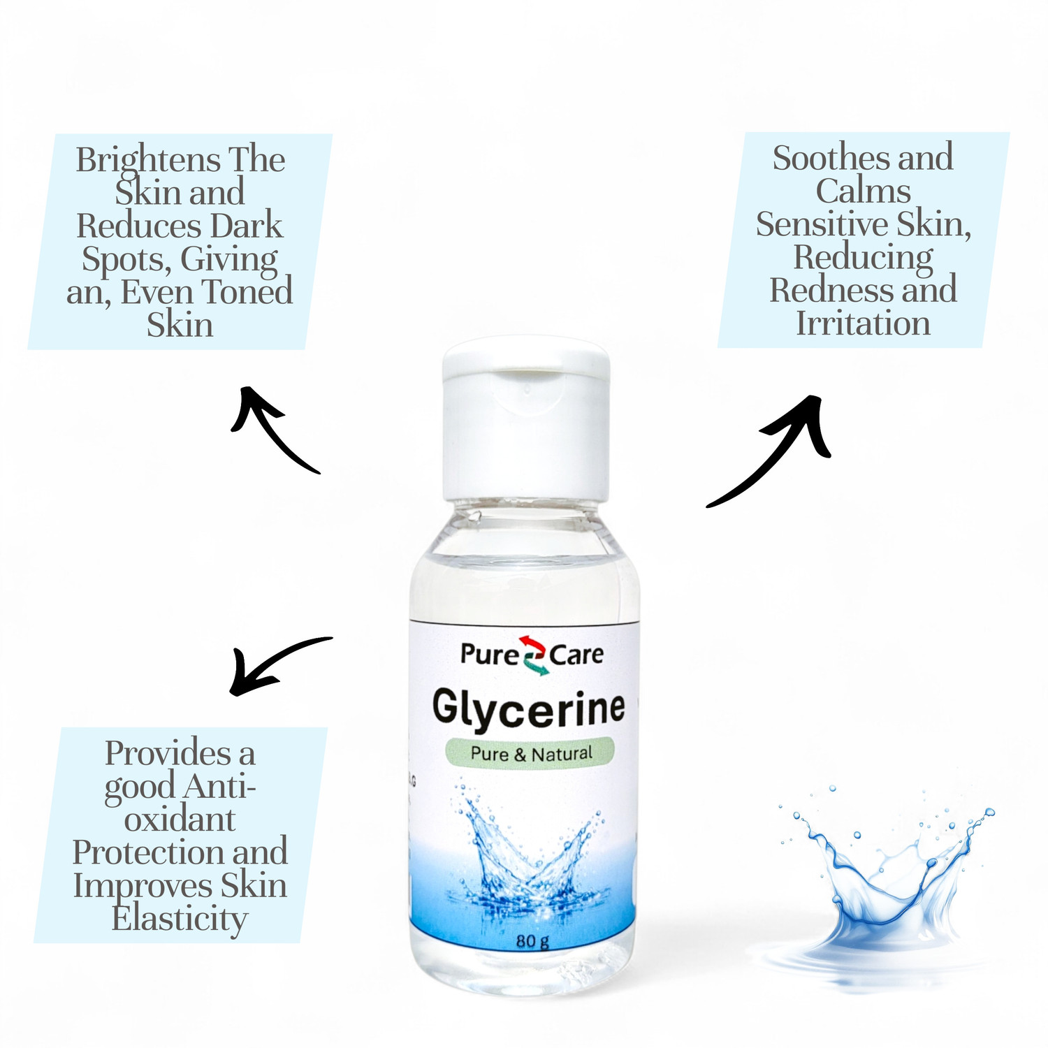 Image of Global G.M.B.G Pure Care Organic Glycerine for Hair & Skin Glowing | Brightening | Anti-Aging