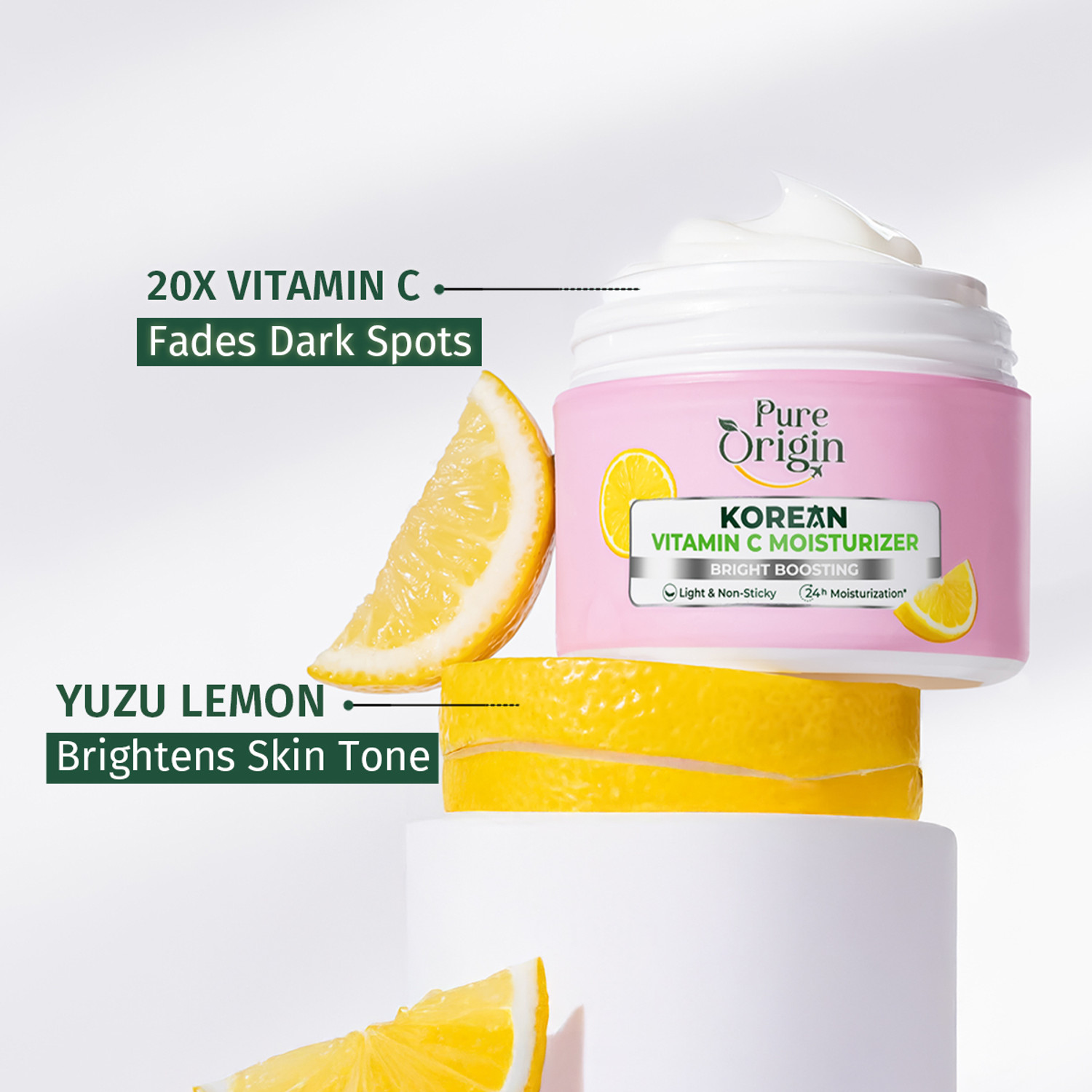 Image of Pure Origin Korean Vitamin C Moisturizer| 24-Hour Moisturization (Pack of 3*100g)-
