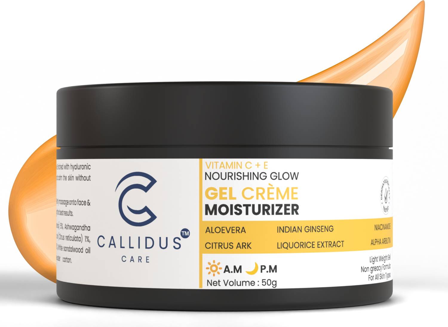 CALLIDUS CARE Vitamin C + E Glow Gel Crème Moisturizer | Brightens & Hydrates – 50g