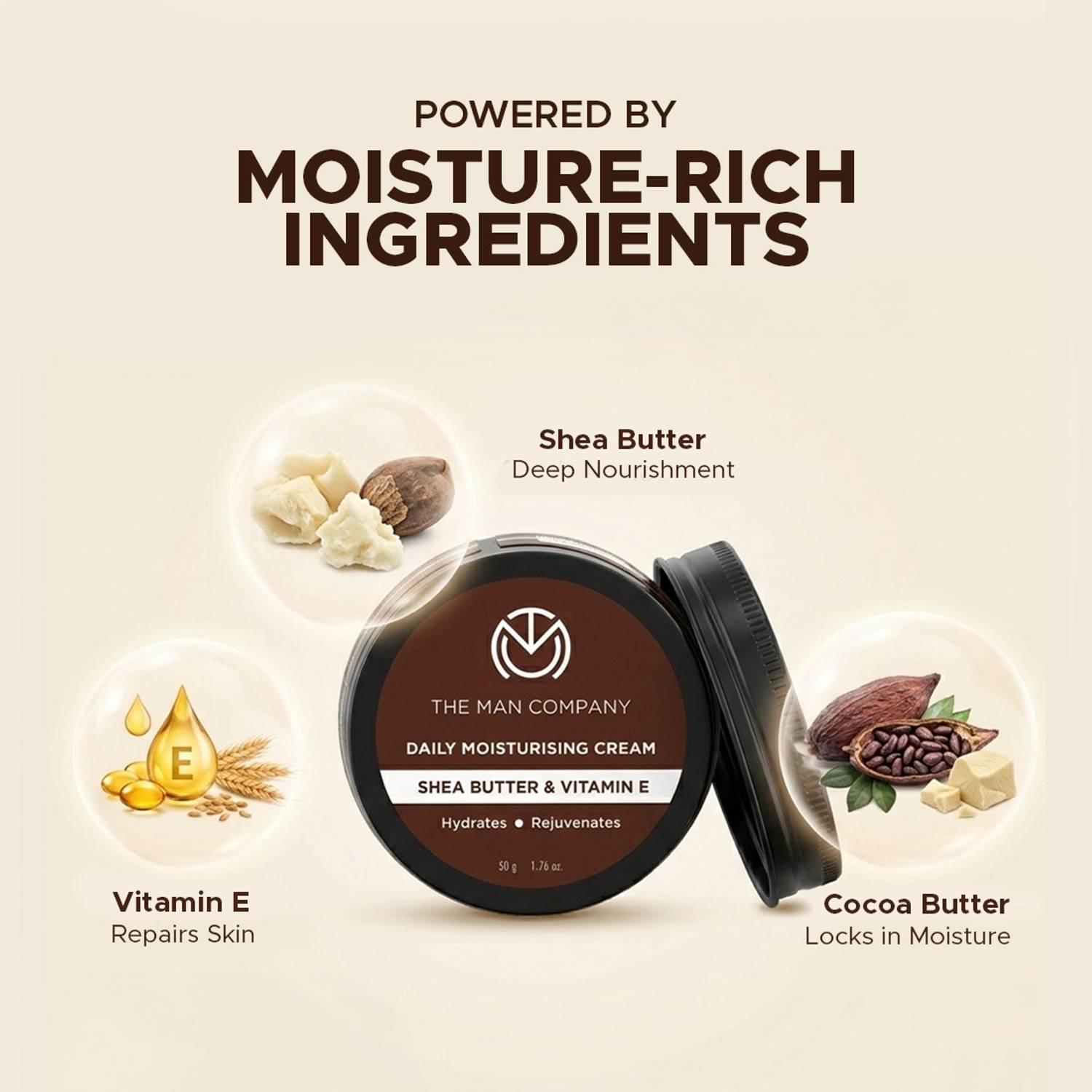 THE MAN COMPANY Daily Moisturising Cream, 50g - Image 2