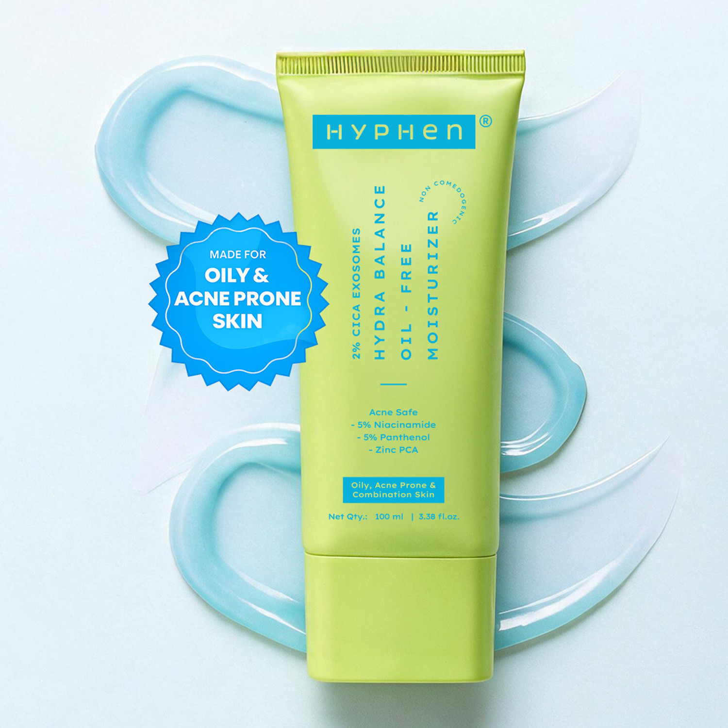 Image of HYPHEN 2% Cica Oil-free Moisturizer With 5% Niacinamide| For Acne-prone, Oily, Dry Skin