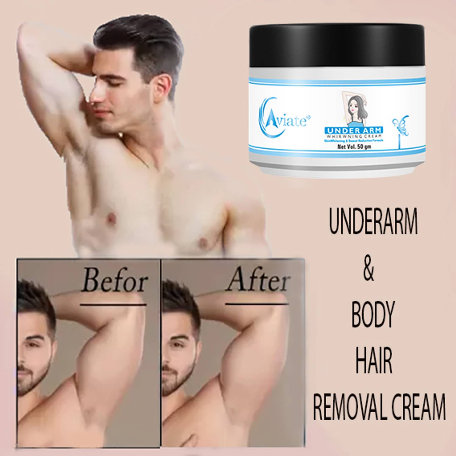 Aviate Lightening & Whitening Cream Underarm, Bikini Area, Neck, Hip, Intimate Area