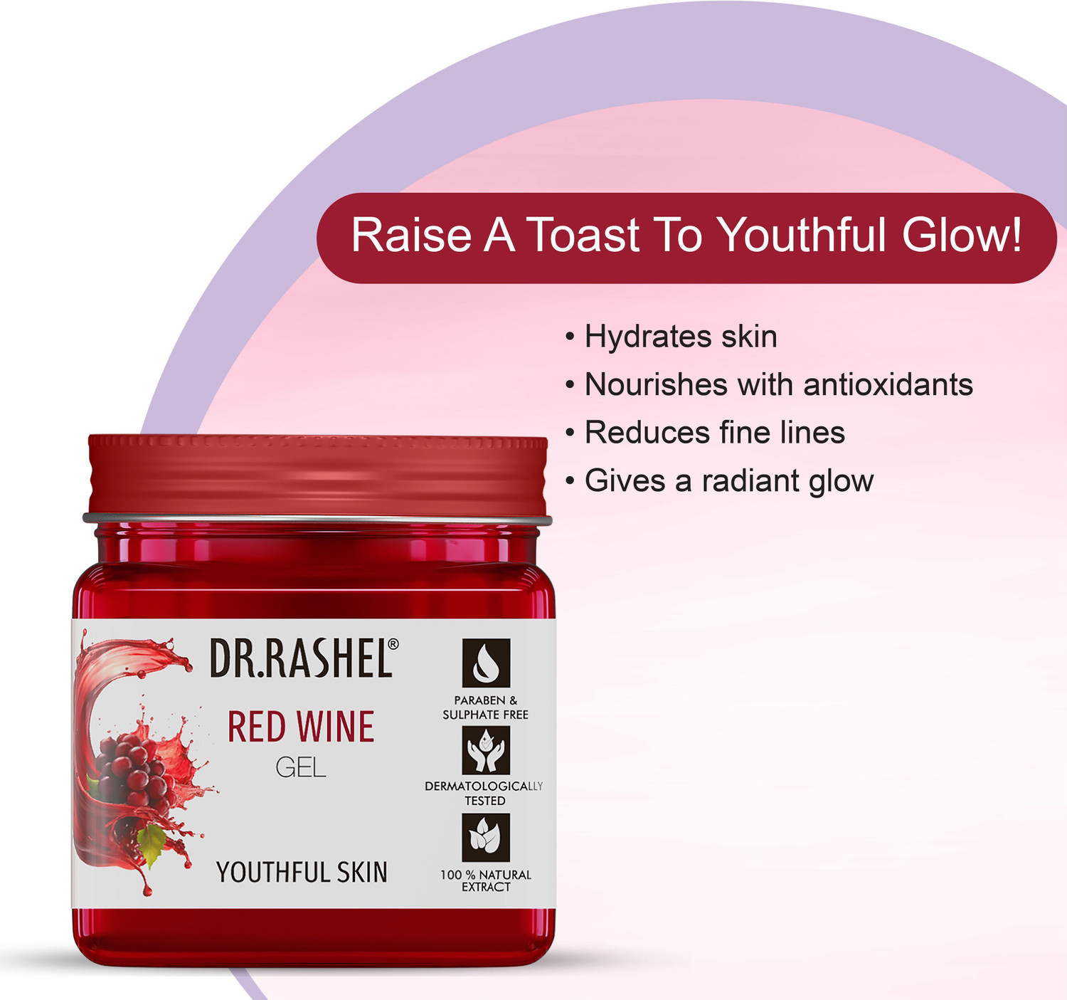 Image of DR.RASHEL Red Wine Gel for Face & Body | Deep Nourishment, Renewal & Skin Rejuvenation