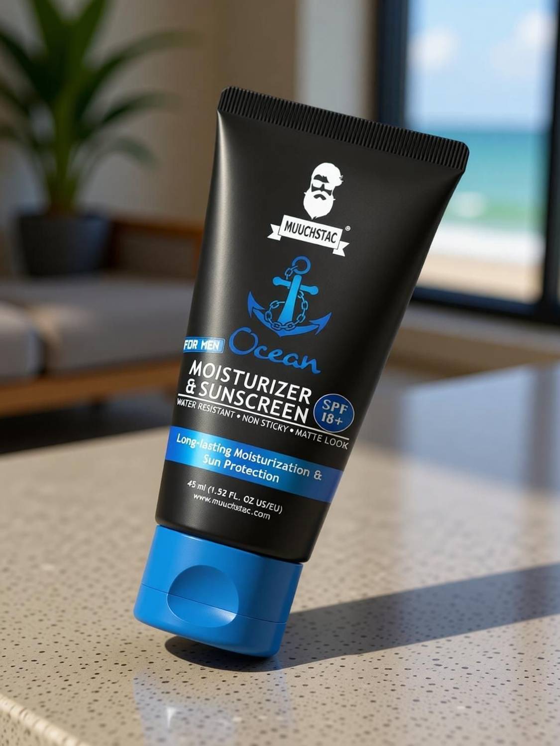 MUUCHSTAC Men's Ocean Moisturizer & Sunscreen Matte Look Cream