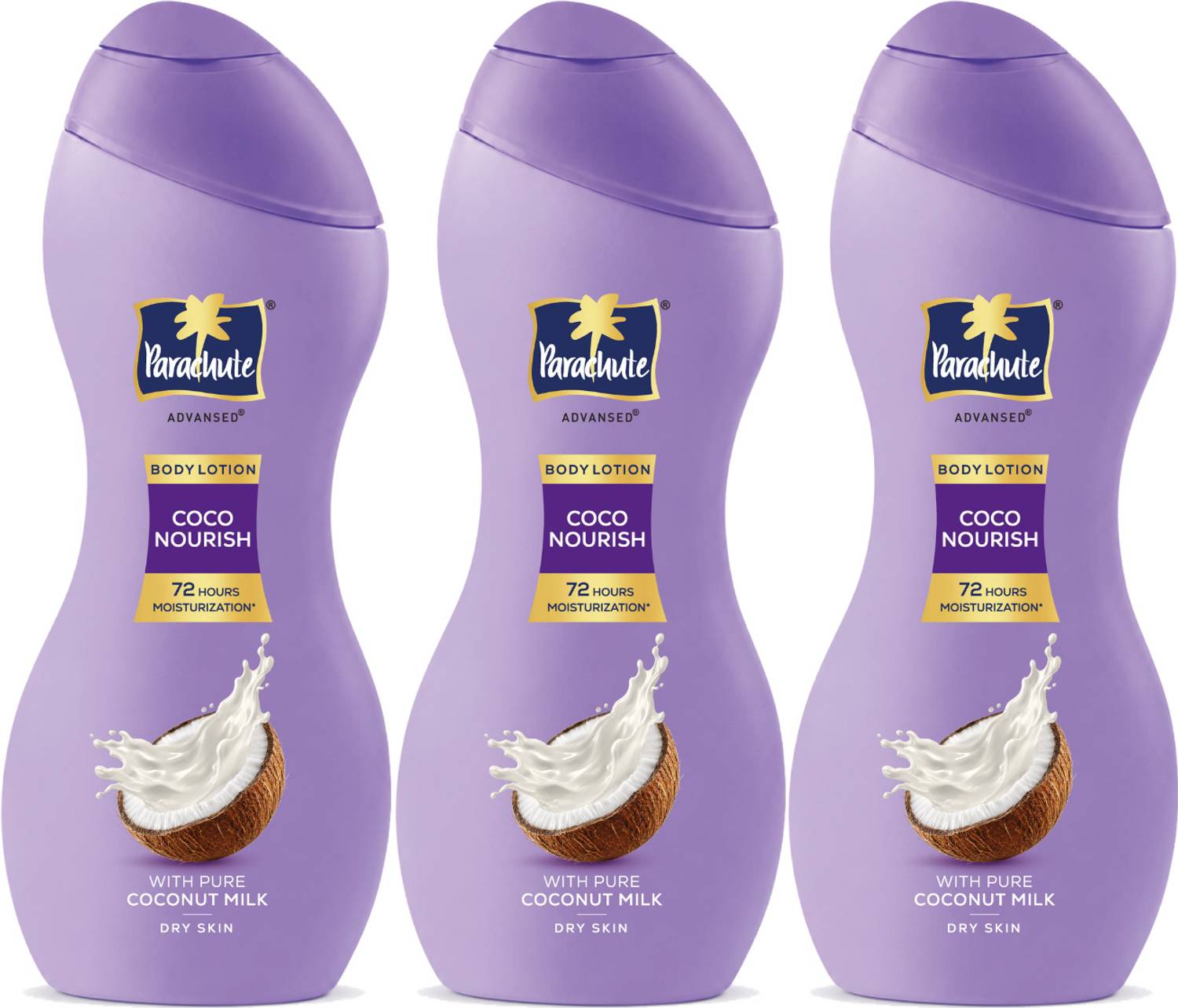 Parachute Advansed Deep Nourish Body Lotion, With Pure Coconut Milk, 72h Moisturization 250ml x 3