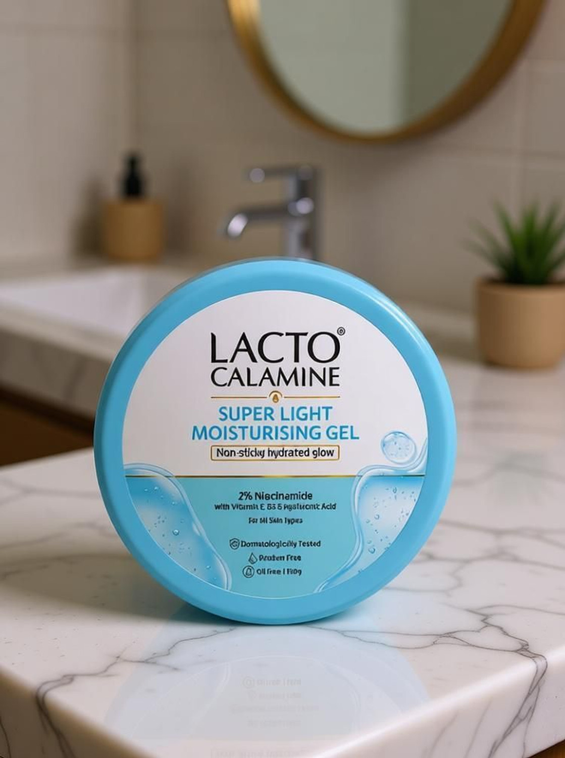 Image of Lacto Calamine Light Moisturising Gel | Non-sticky Hydrating Face & Body Gel Hyaluronic & Vit E