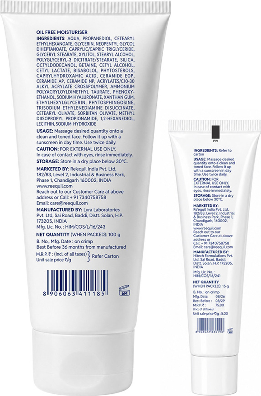 Image of Re'equil OIL FREE MOISTURISER FOR NORMAL, OILY & COMBINATION SKIN (115 g)