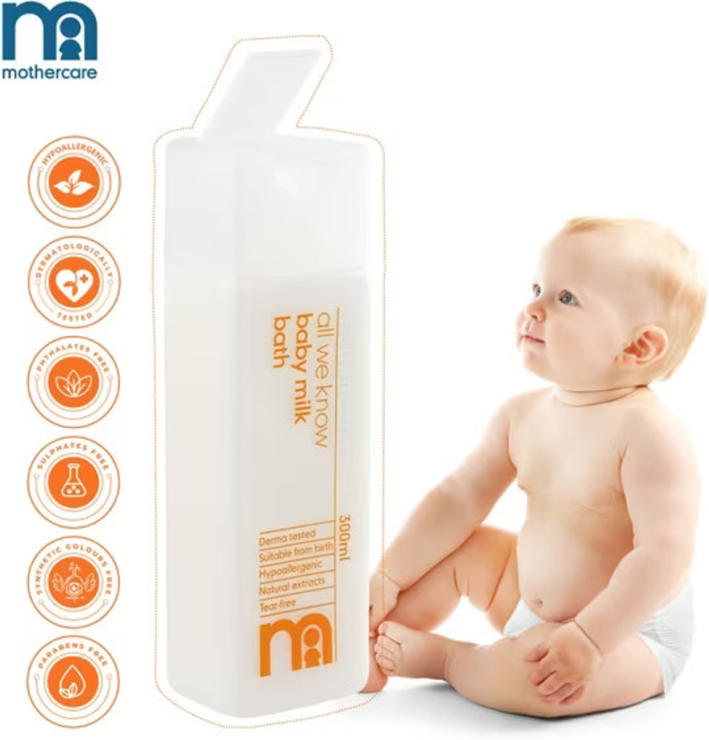 Image of Mothercare All We Know Baby Bath Milk | Gentle On Skin & Protect its Natural Softness
