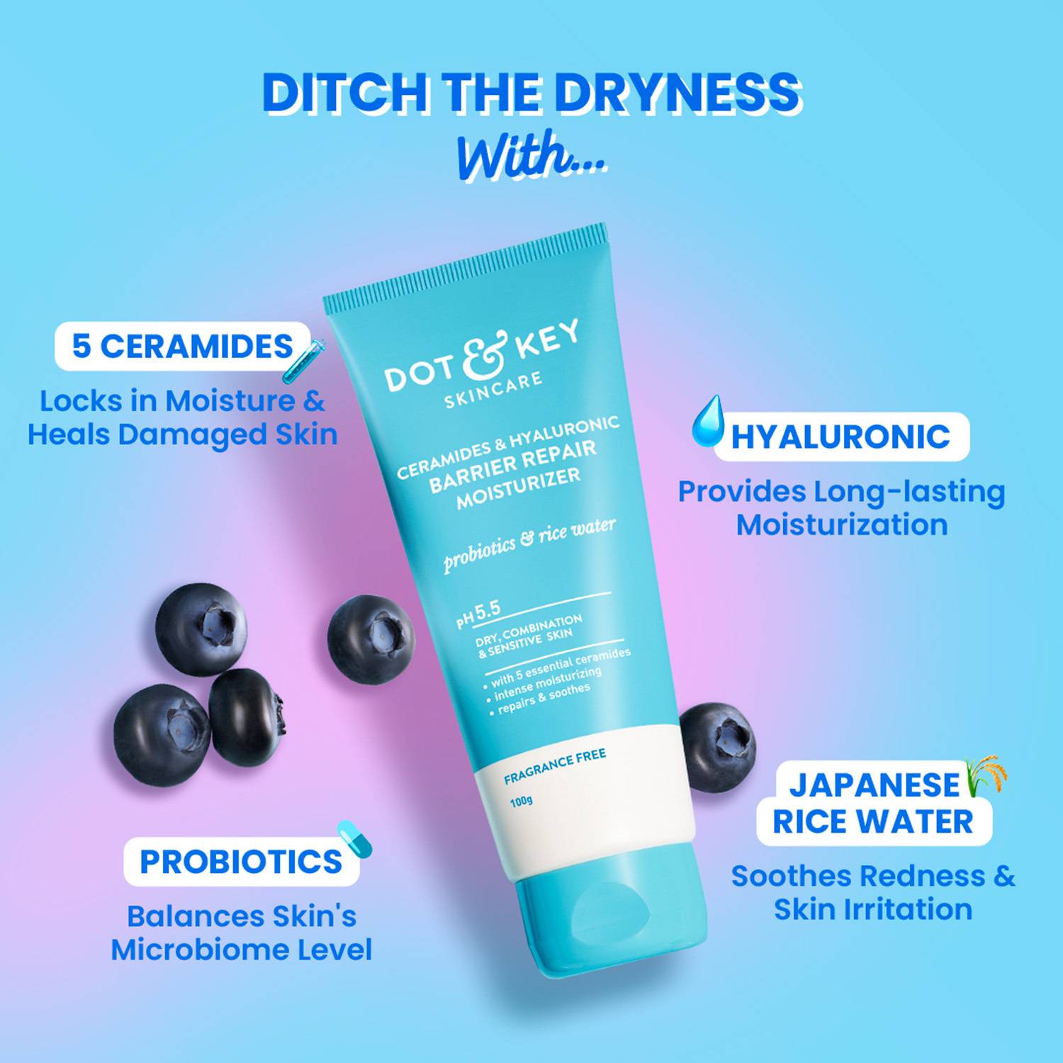Dot & Key Ceramides & Hyaluronic Barrier Repair Moisturizer 50g - Image 3