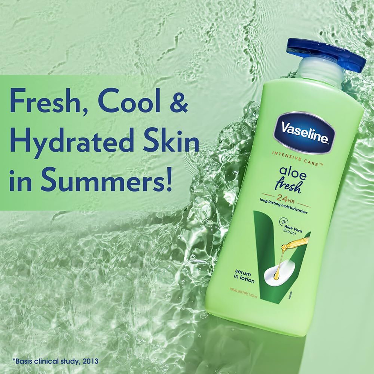 Image of Vaseline Intensive Care Aloe Fresh Body Lotion, 400 ml X 2 pack