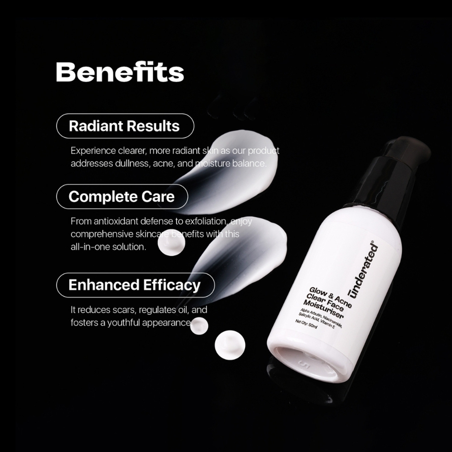 Image of UNDERATED Glow and Acne Clear FaceMoisturizer Powered with SalicylicAcid and VitaminE