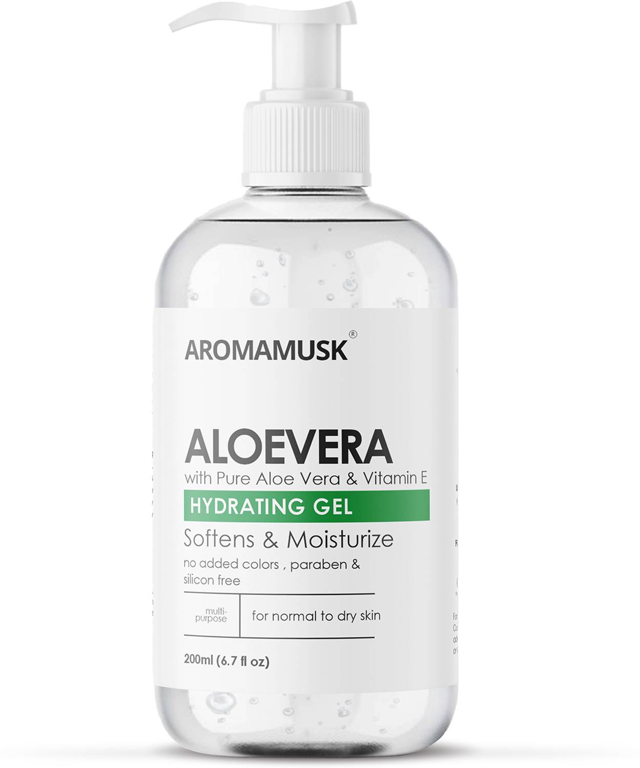 aromamusk Aloe Vera Gel For Glowing Skin & Face, with Pure Aloe Vera & Vitamin E