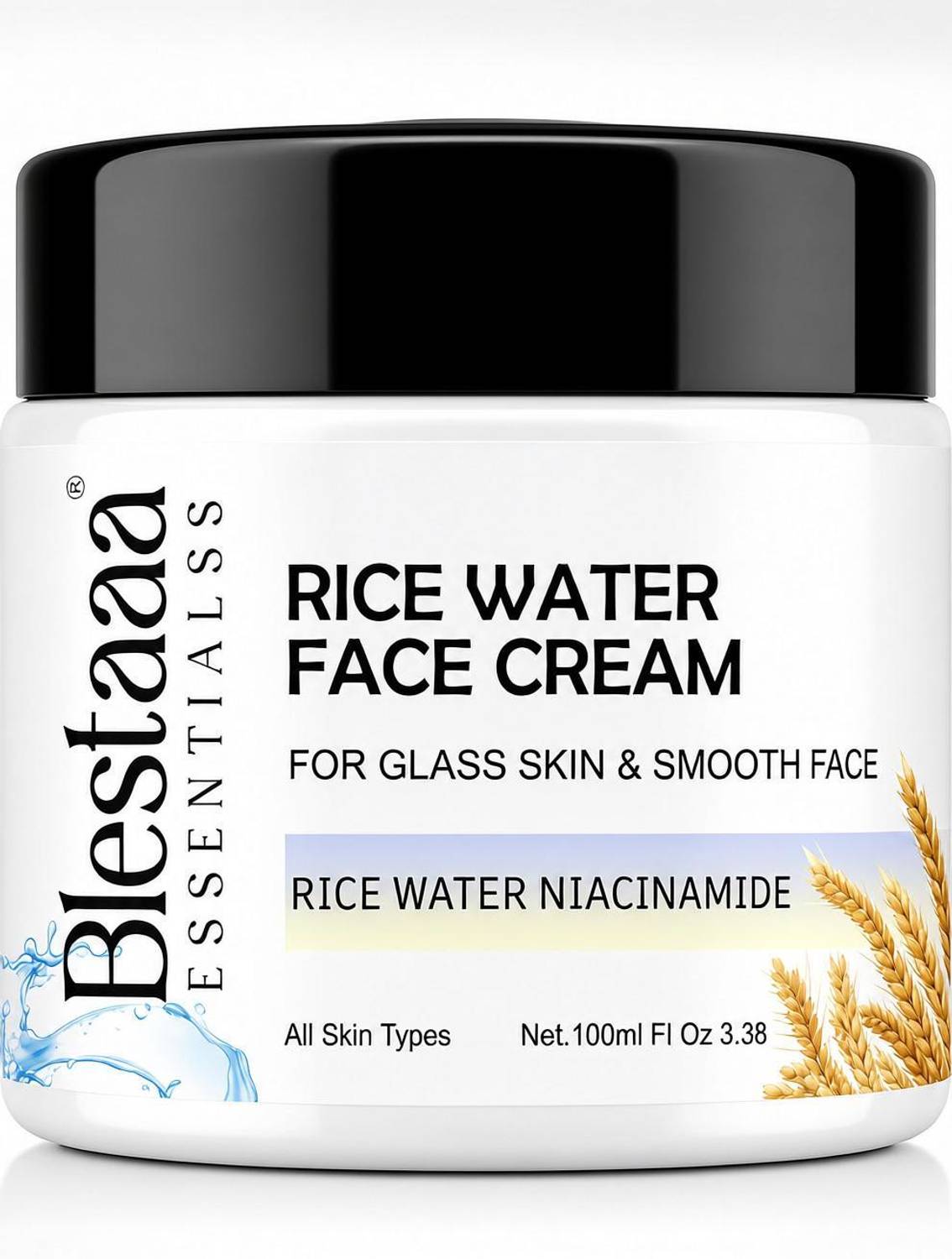 blestaaa essentialss Rice Water Face Cream for Skin Whitening & Brightening