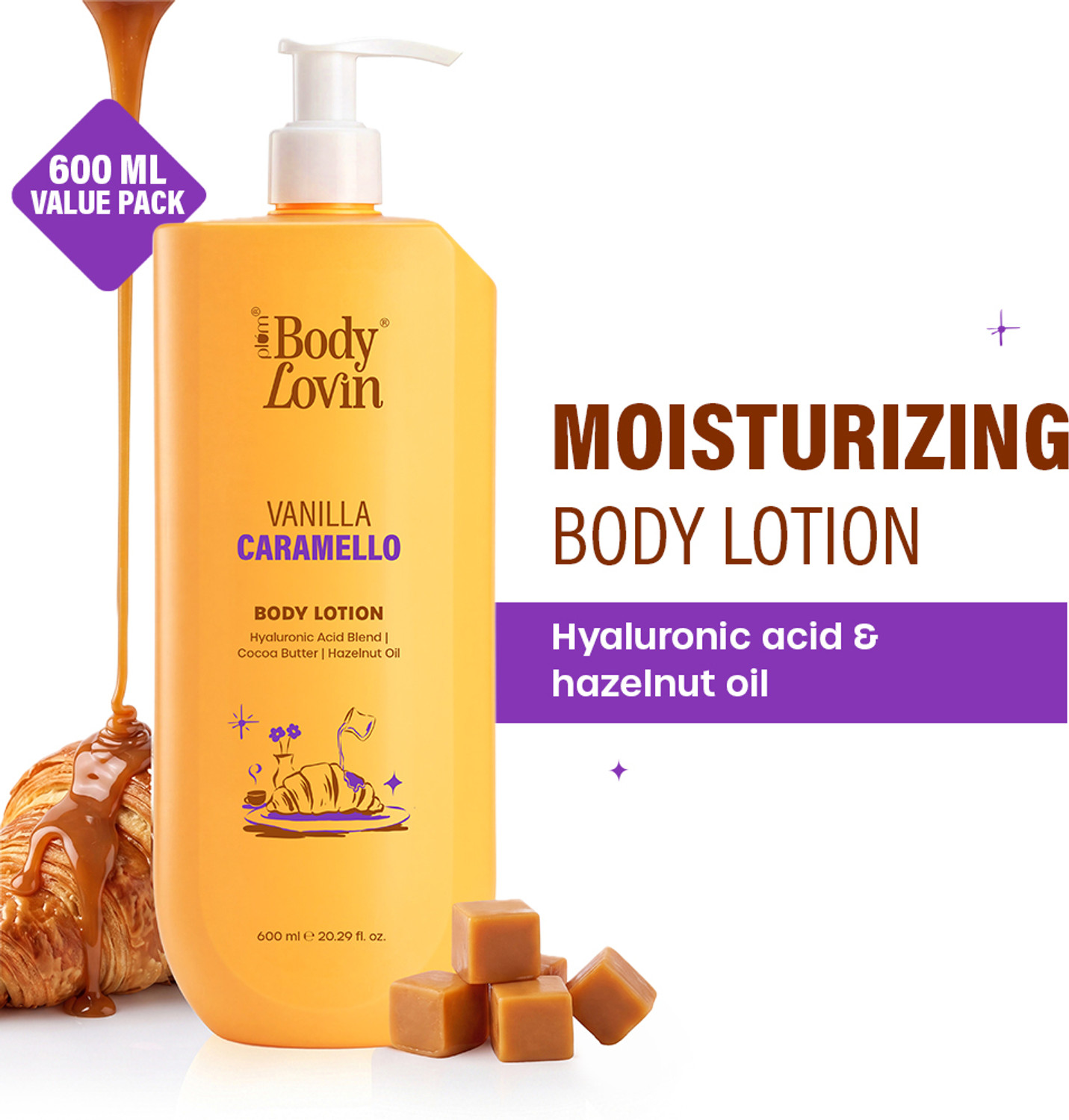 Image of Plum BodyLovin' Vanilla Caramello Body Lotion | Cocoa Butter | Hazelnut Oil