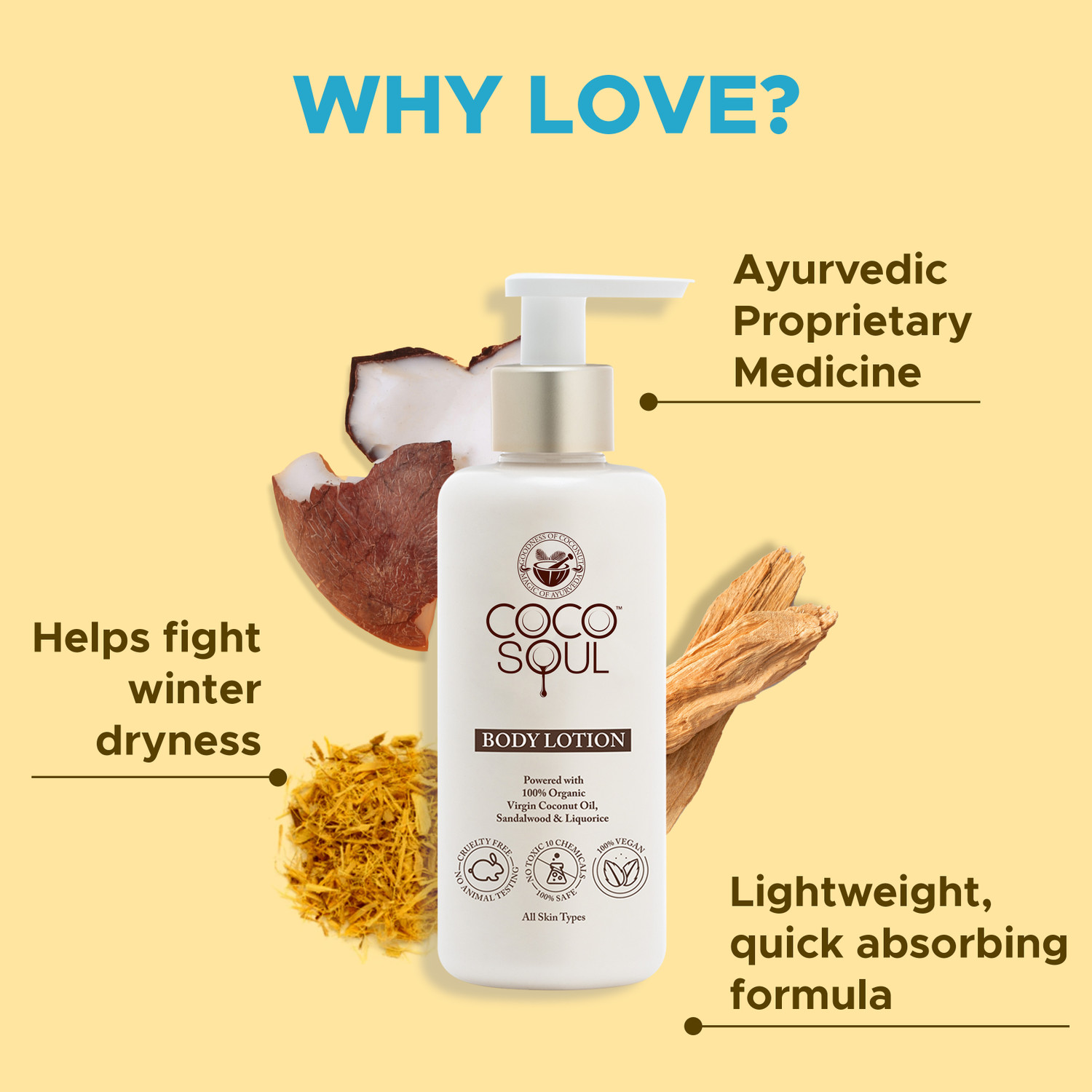 Image of Coco Soul Body Lotion with Coconut Sandalwood & Liquorice