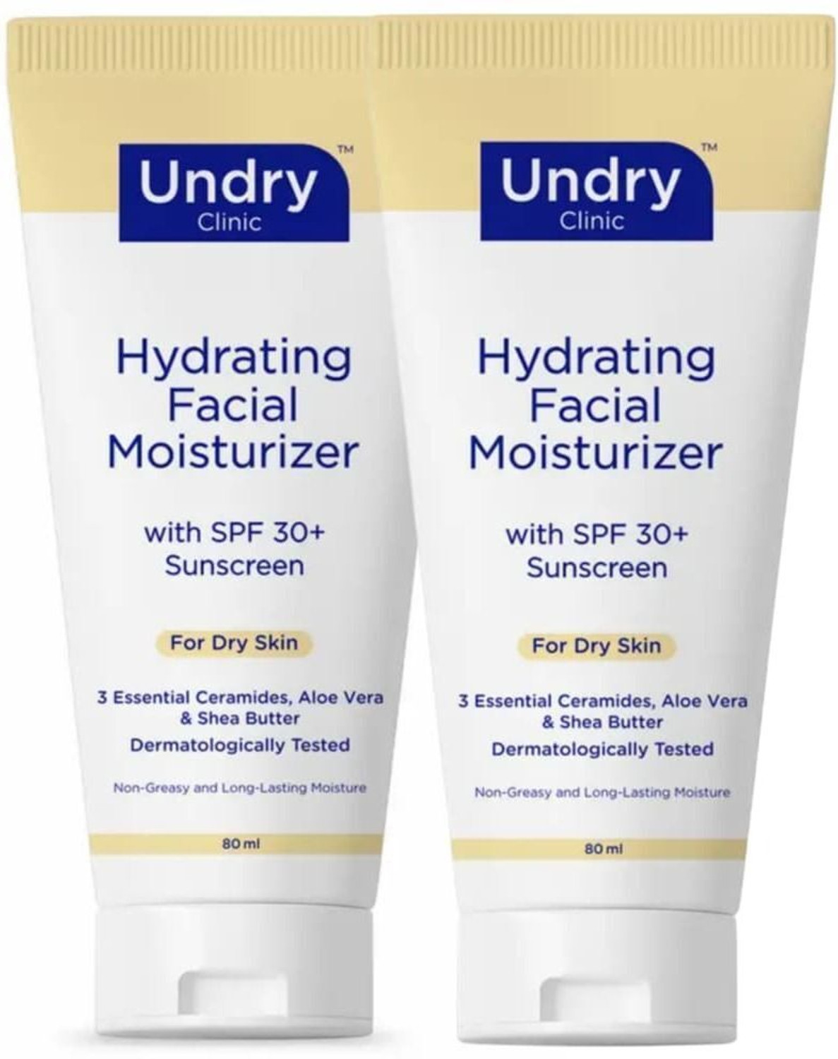 Image of Undry Face Moisturizer for Dry Skin with Sunscreen SPF30 Face Cream Pack of 2