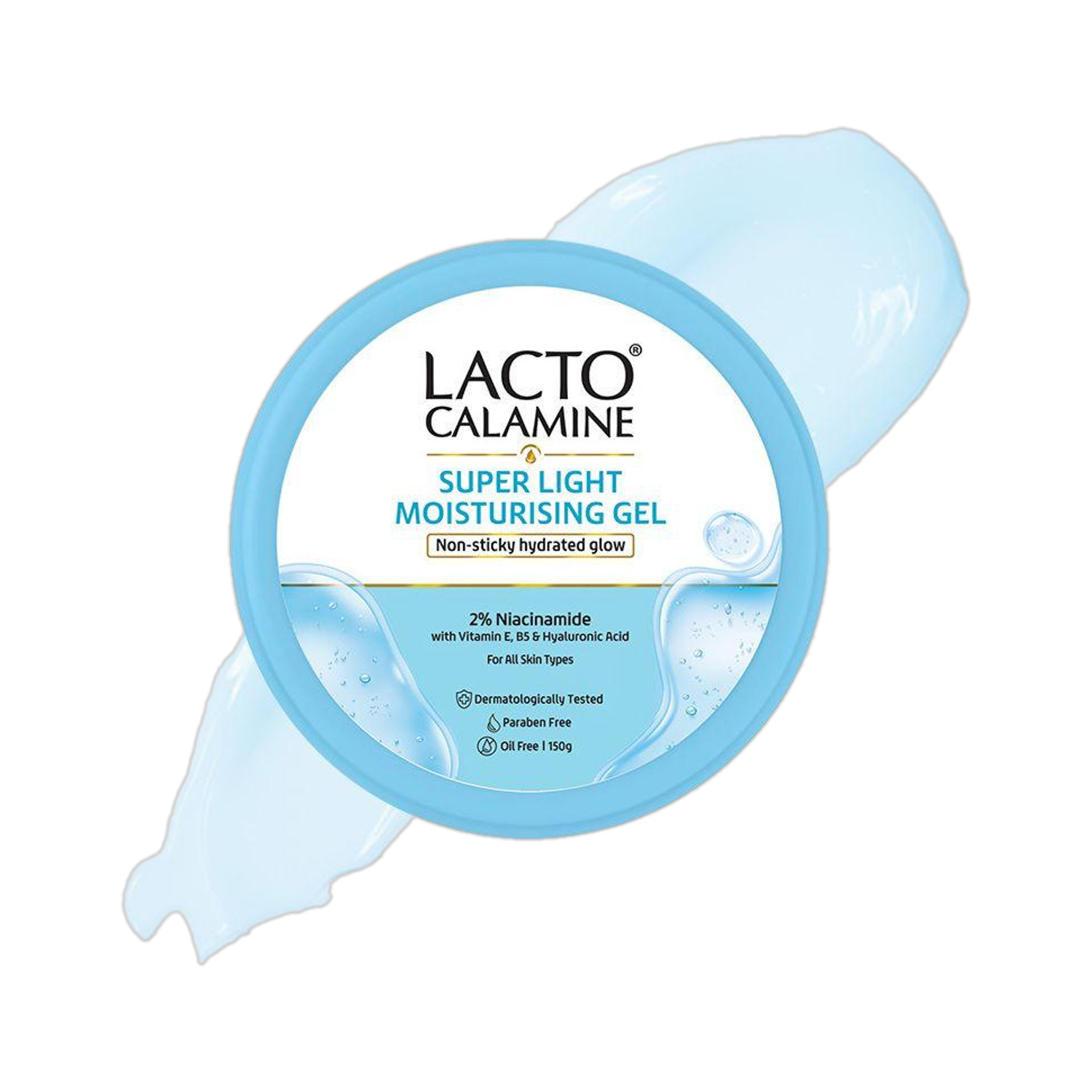 Image of Lacto Calamine Light Moisturising Gel | Non-sticky Hydrating Face & Body Gel Hyaluronic & Vit E