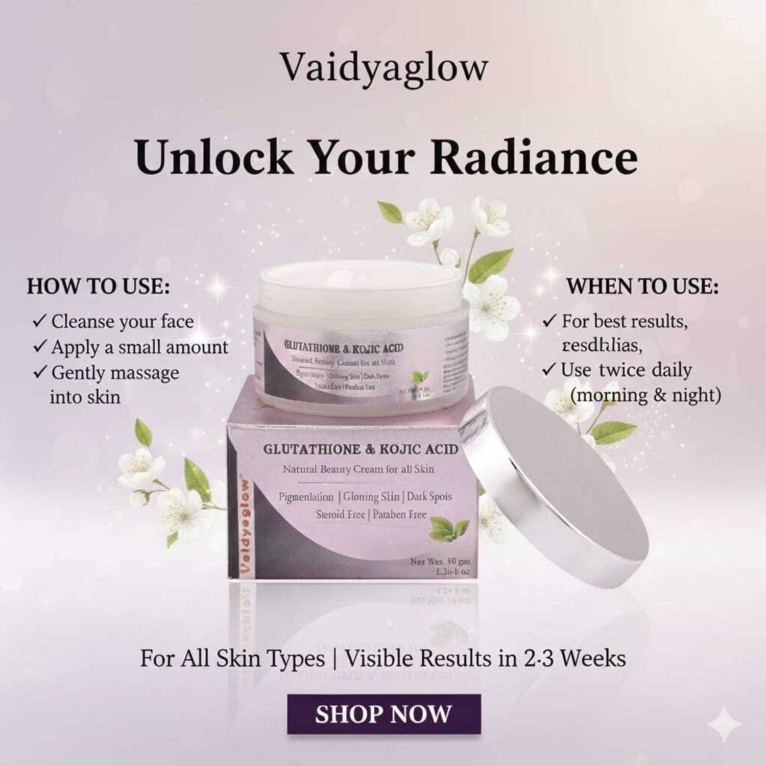 vaidyaglow glutathione skin whitening FULL Body Lotion & Vitamin C Kya Vaidyaglow Glutathione Skin Whitening