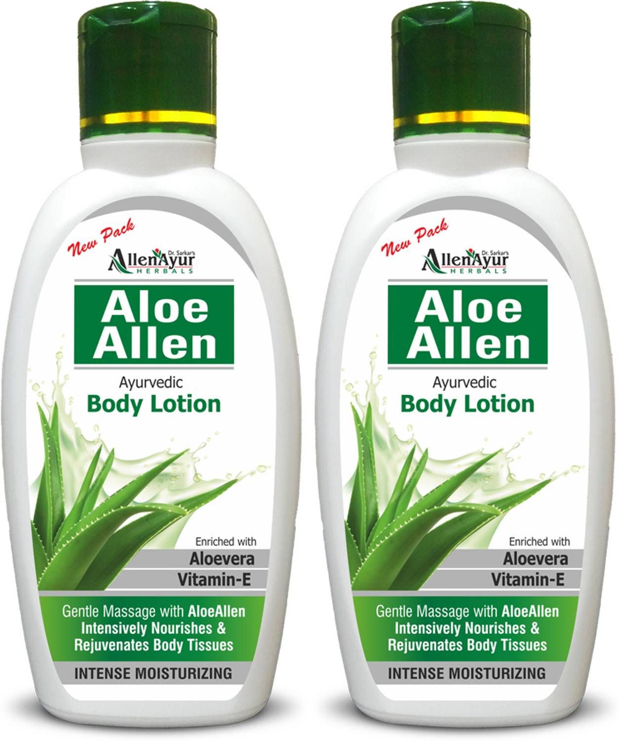 Allen Ayur AloeAllen Ayurvedic Body Lotion | Enriched with Aloevera & Vit-E | (120ml X 2)