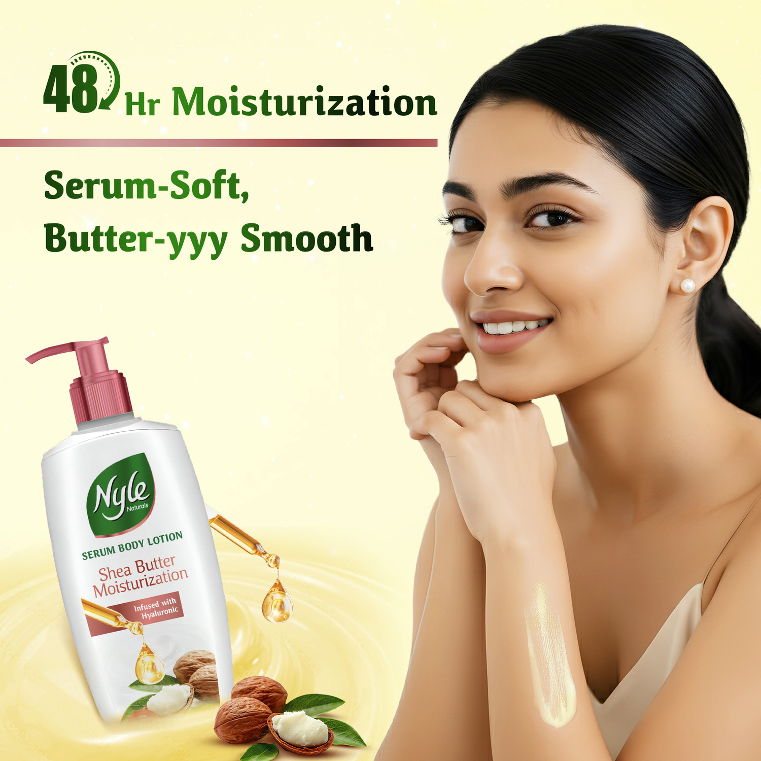 Image of Nyle Serum Body Lotion | Shea Butter + Hyaluronic + Vitamin B5 | 48H Moisturization